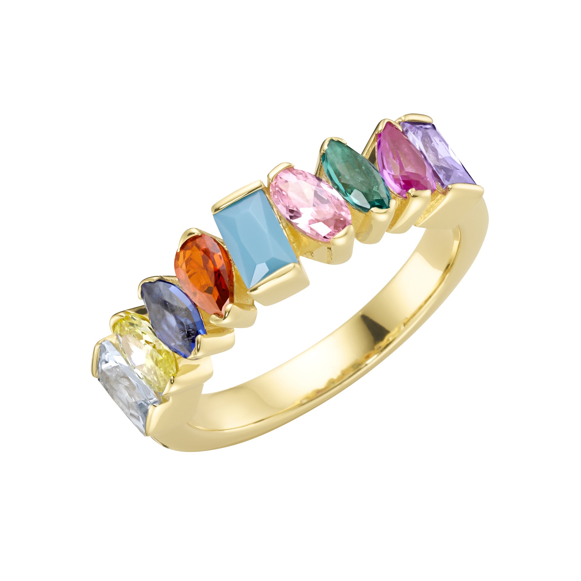 GIORGIO MARTELLO MILANO Silberring »Ring Zirkonia und Kristallsteine mehrfarbig, Silber 925«