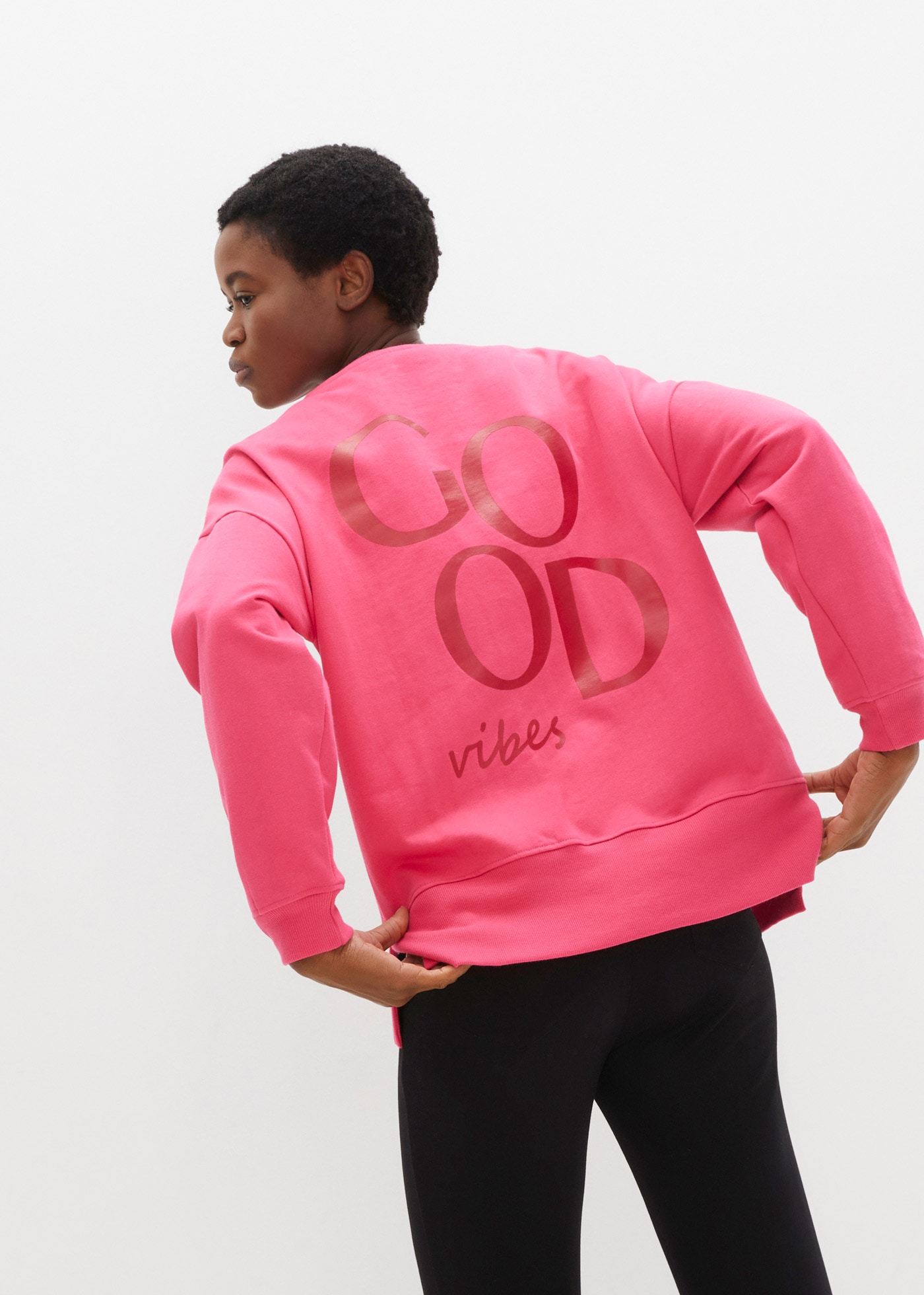 bonprix Sweatshirt , lässiger Schnitt, überschnittene Schulter, Oversize-Passform
