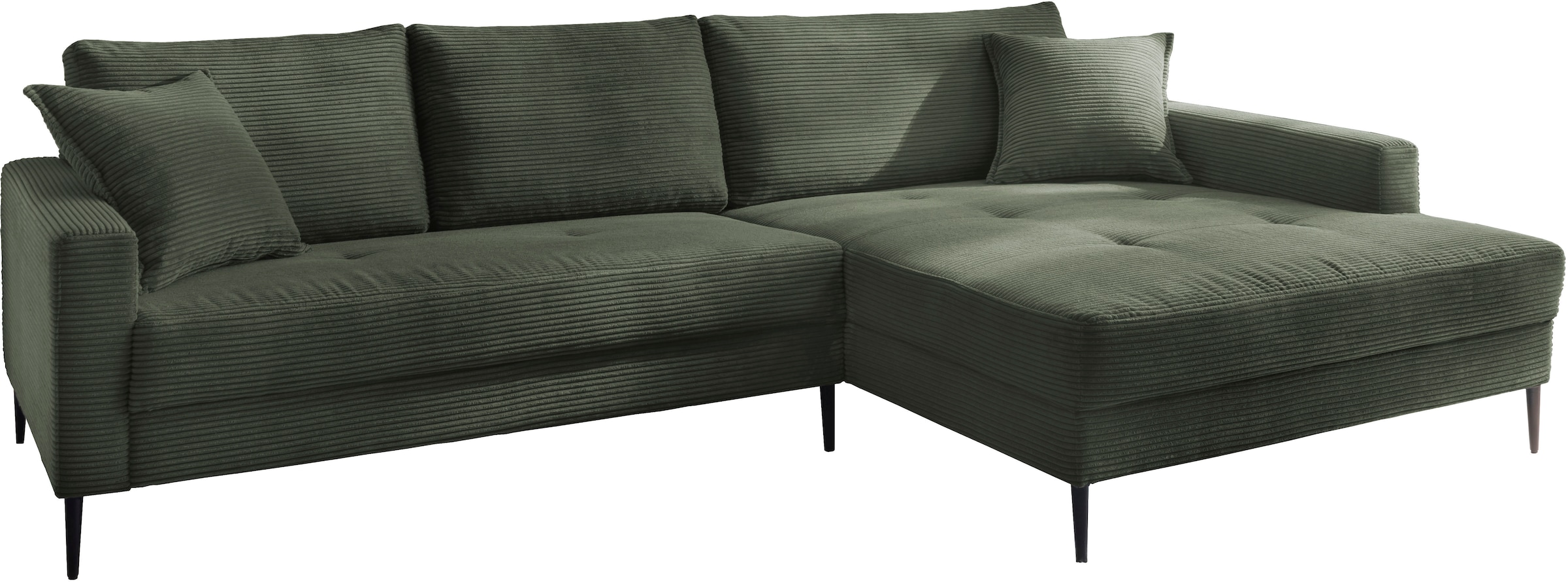 Trends by HG Ecksofa »Summer L-Form«, in Cord-Stoff mit Metallfuß