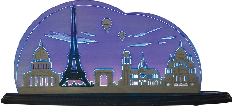 Weigla LED Dekolicht »Ich liebe Paris«, 1 St., Neutralweiß, beidseitiges Motiv/ Motiv Paris Frankreich/ Erzgebirge garantiert LED wechselbar