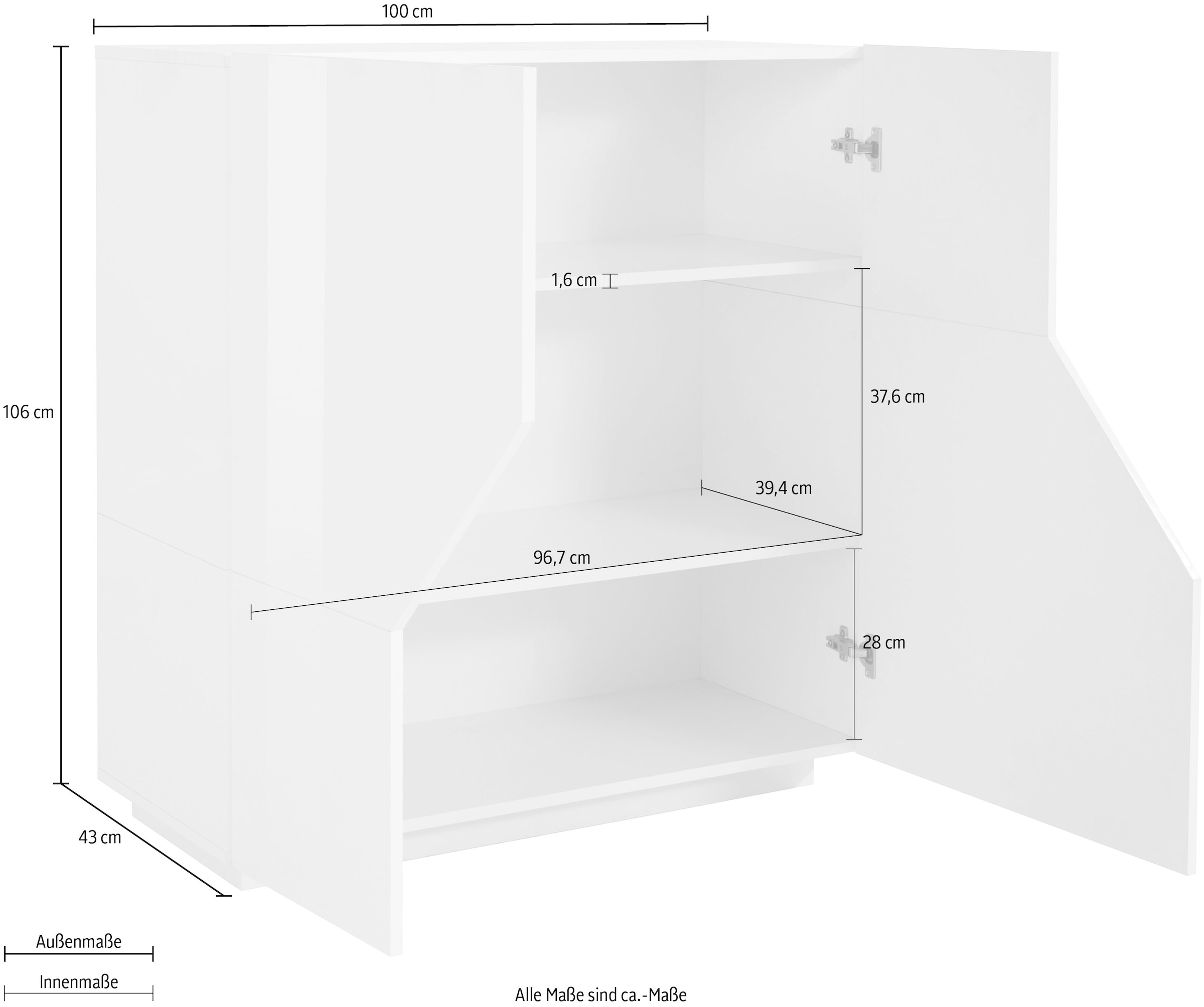 INOSIGN Highboard »alien«, Höhe ca. 100 cm