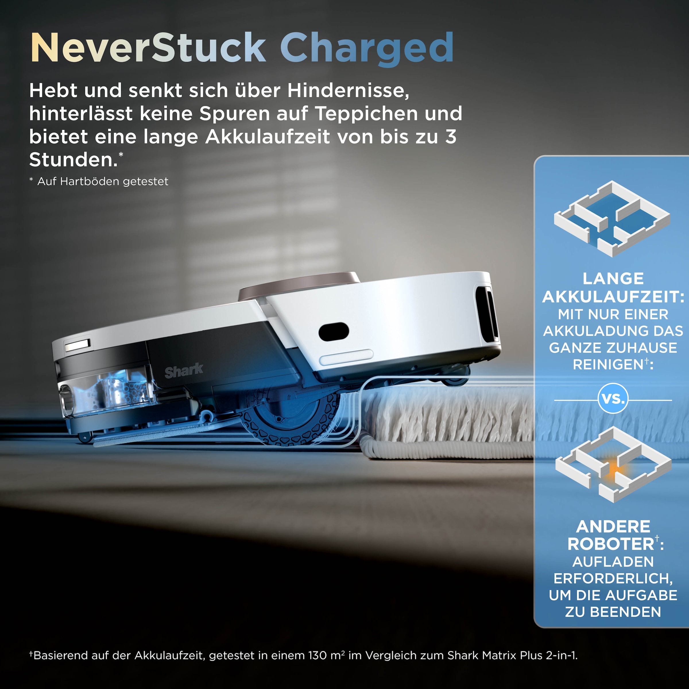 Shark Saugroboter »Shark ThermaCharged PowerDetect Saugroboter RV2900XEEUWH« beheizte Basisstation verwendet 85°C heißes Wasser und 80°C warme Luft