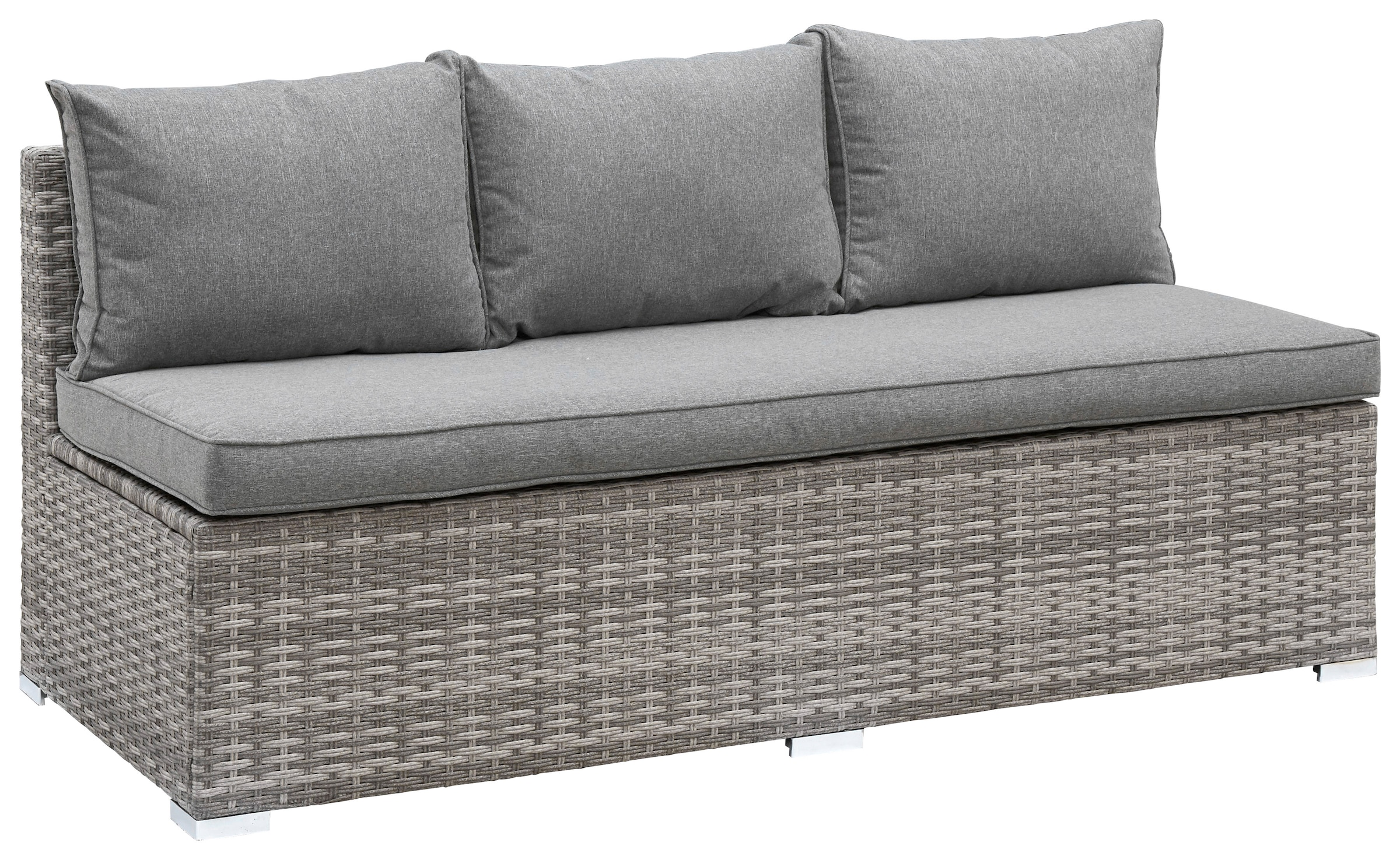 KONIFERA Gartenlounge-Set »Kalamos«, (Set, 23 tlg., 3er-Sofa, 2x 2er Sofa, Ecksofa, 2x Hocker, 2x Tisch, inkl. Auflagen), Polyrattan, Aluminium, 10 Personen, individuell aufstellbar