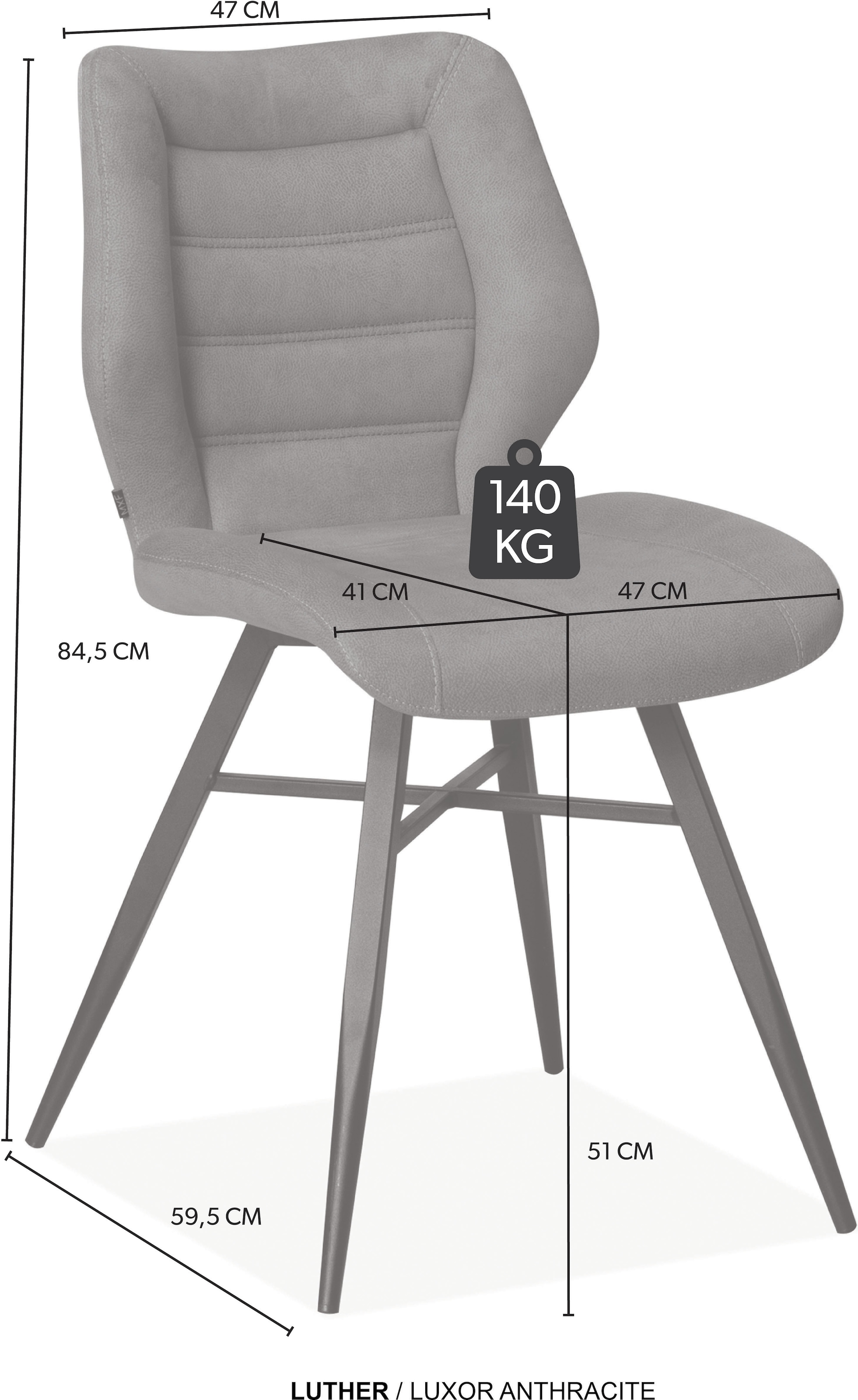 OMG Design Esszimmerstuhl »Luther« (Set) 2 Stk.Schalenstuhl, bequem gepolstert, Esszimmerstuhl