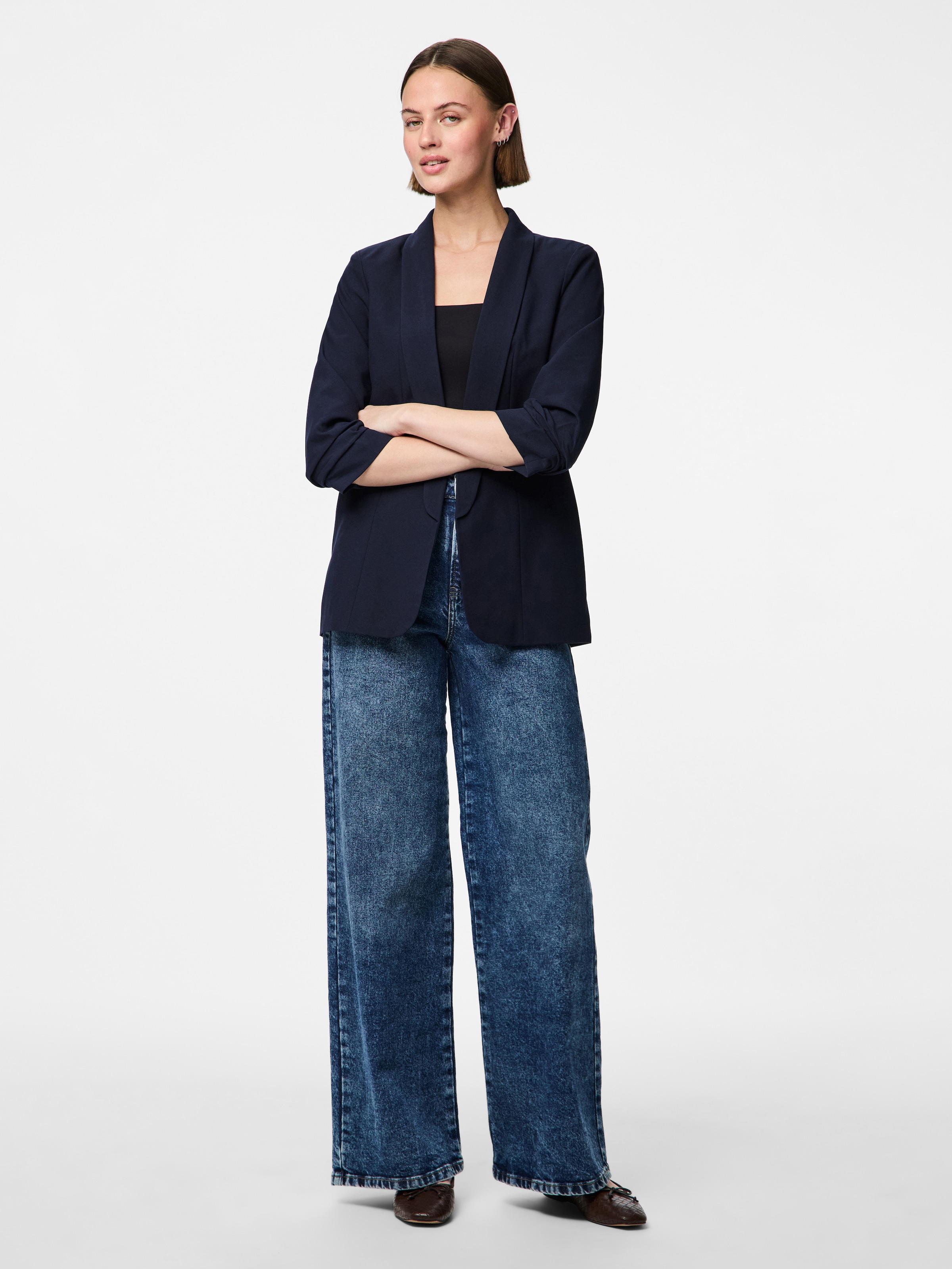 pieces Blusenblazer »PCBOSELLA 3/4 BLAZER NOOS« mit Faltendetail am Ärmel