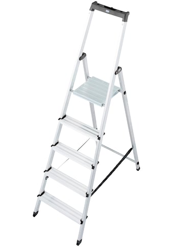 KRAUSE Stehleiter »Solidy«, Aluminium, 1x5 Stufen, Arbeitshöhe ca. 305 cm kaufen