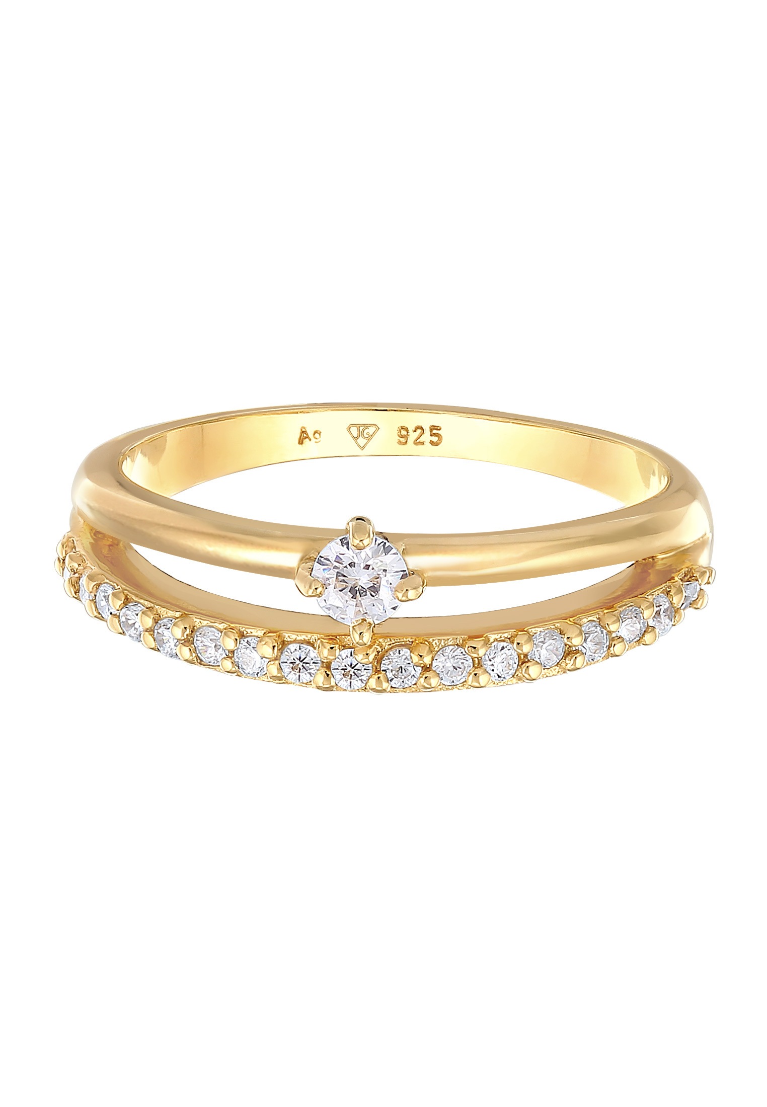 Elli Silberring »Ring Zirkonia Solitär Verlobung 925 Silber«