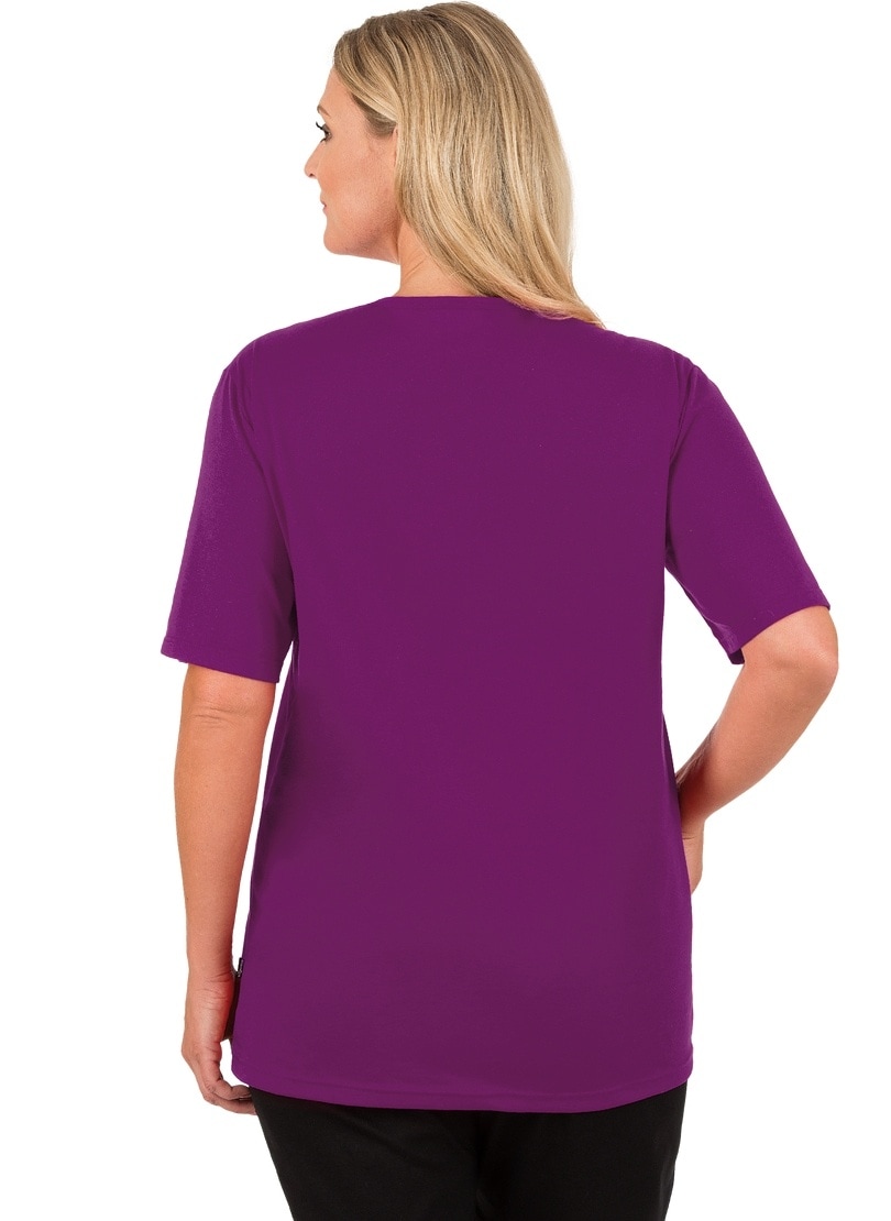 Trigema T-Shirt »TRIGEMA T-Shirt mit Knopfleiste DELUXE Baumwolle«, (1 tlg.)