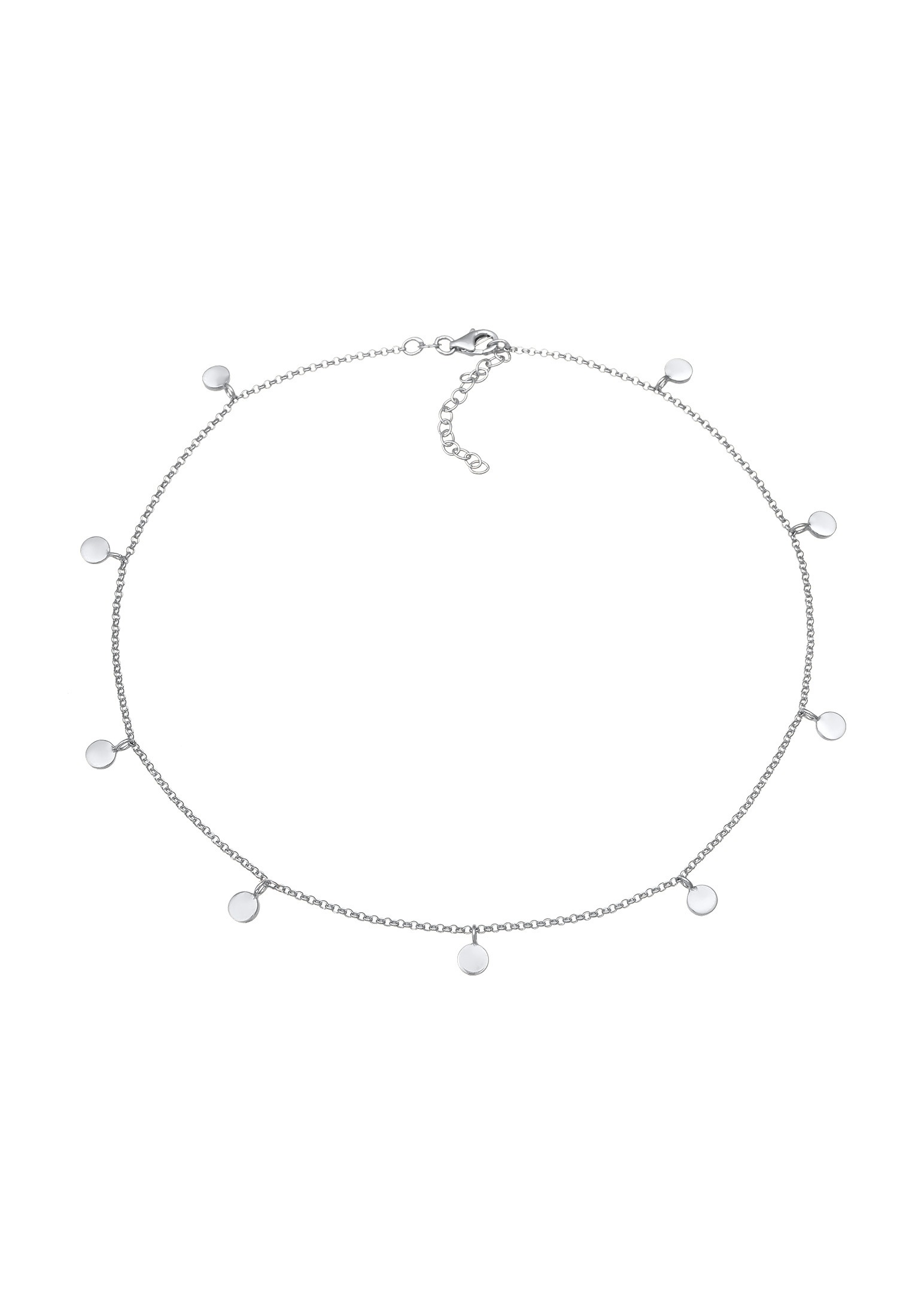 Elli Choker »Halskette Choker Plättchen Coin Poliert 925 Silber«