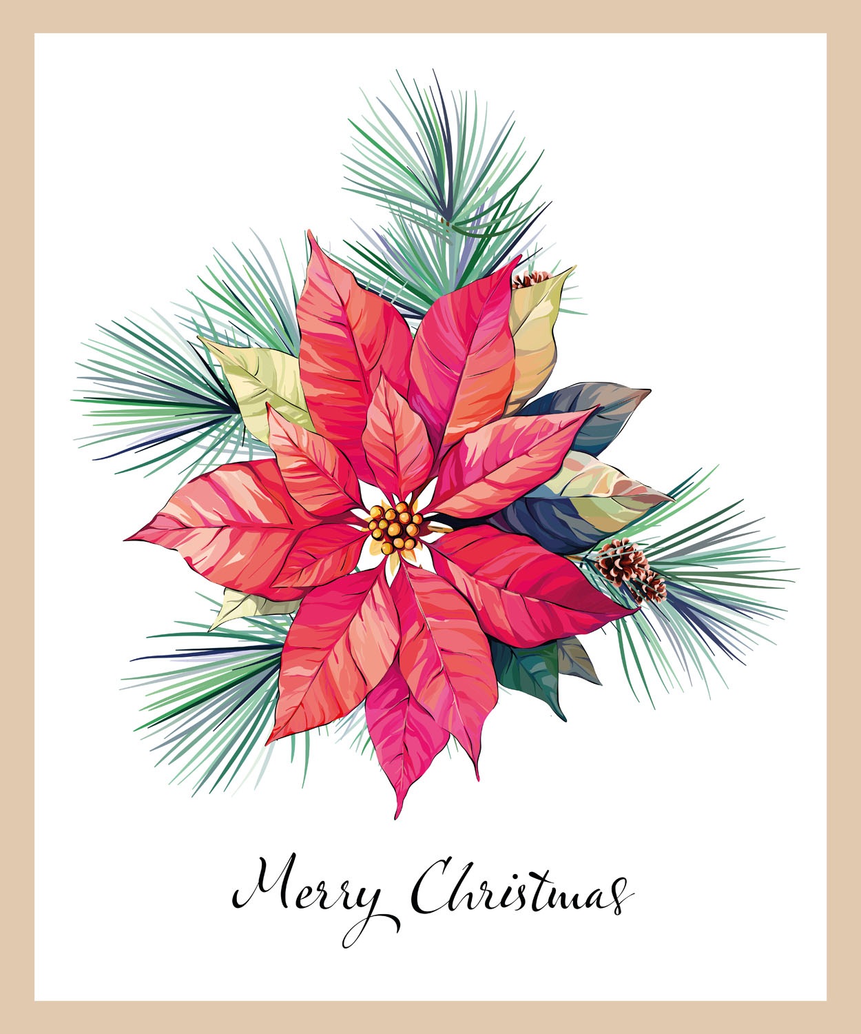 queence Bild mit Rahmen »Weihnachtsstern rot«, Jahreszeiten-Pflanzen-Pflanzenbilder-Weihnachten, (1 St.), Premium Rahmenbild, liebevolle Handarbeit