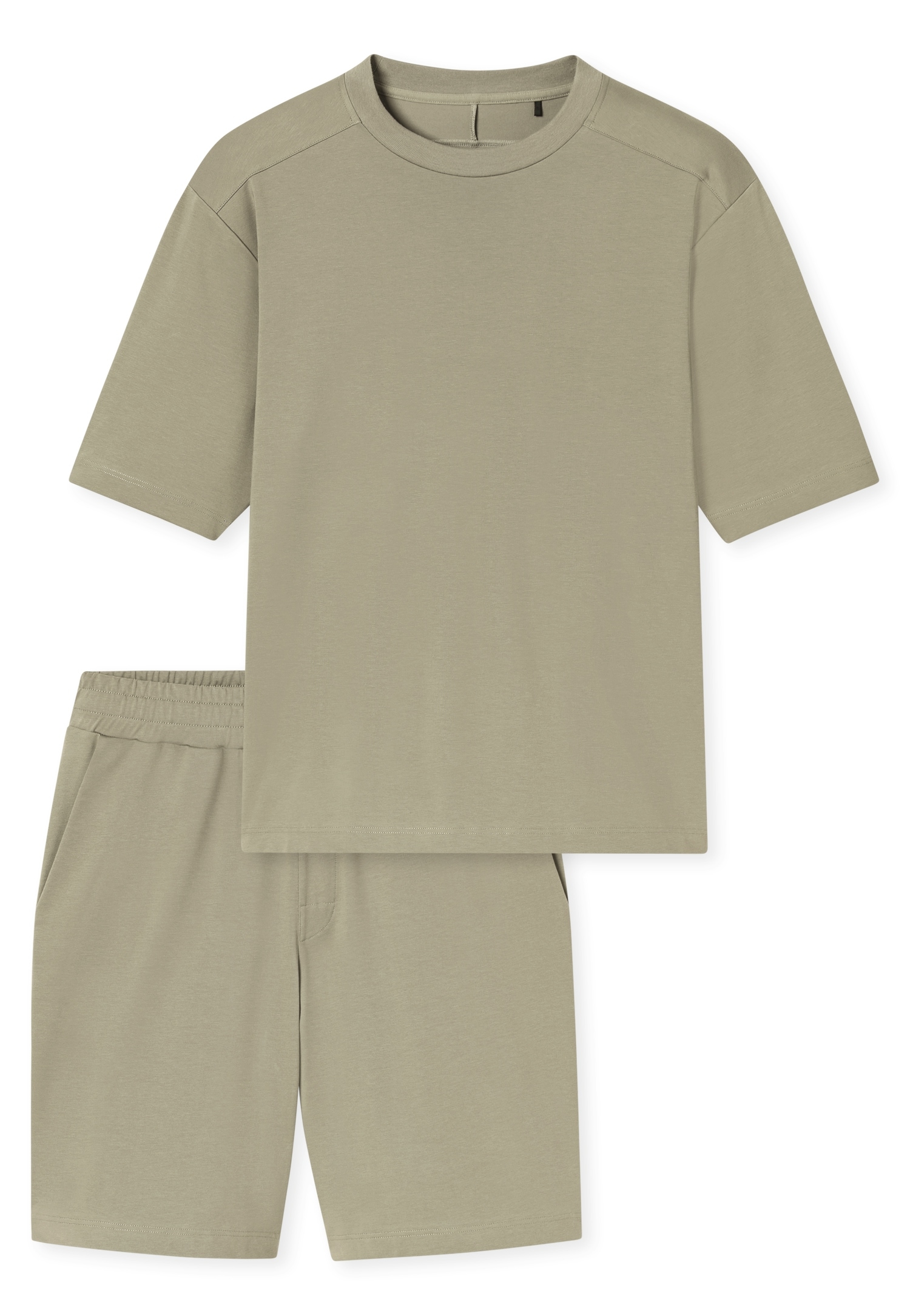 Schiesser Shorty »Modern Nightwear« 2 mit Rundhalsausschnitt und kurzem Arm, leichter Oversize-Fit