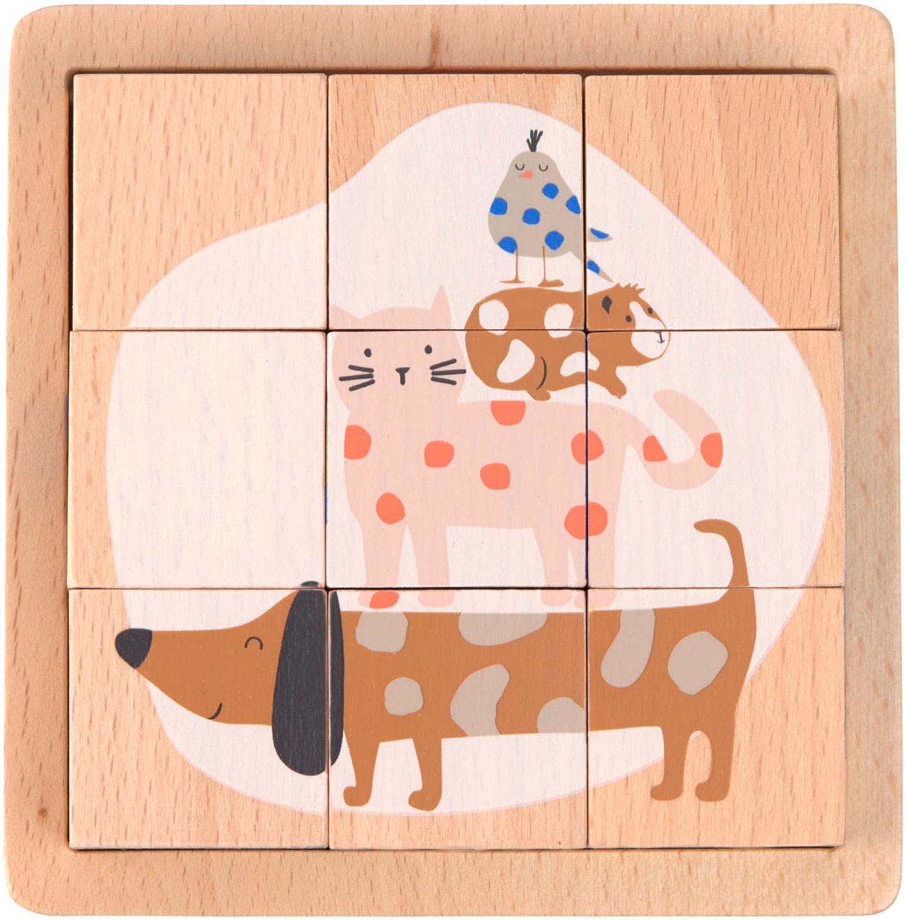LÄSSIG Würfelpuzzle »Cube Puzzle Wood Little Mateys«, FSC® - schützt Wald - weltweit