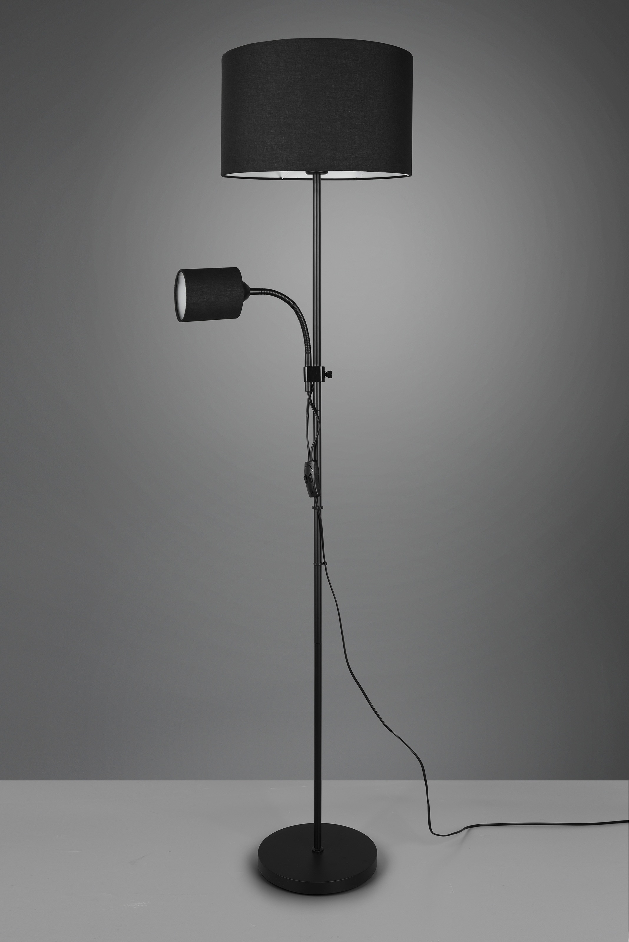 REALITY Leuchten Stehlampe »OWEN«, Leuchtmittel E27 | ohne Leuchtmittel, Getrennt schaltbar, Lesearm flexibel, Höhe 160 cm