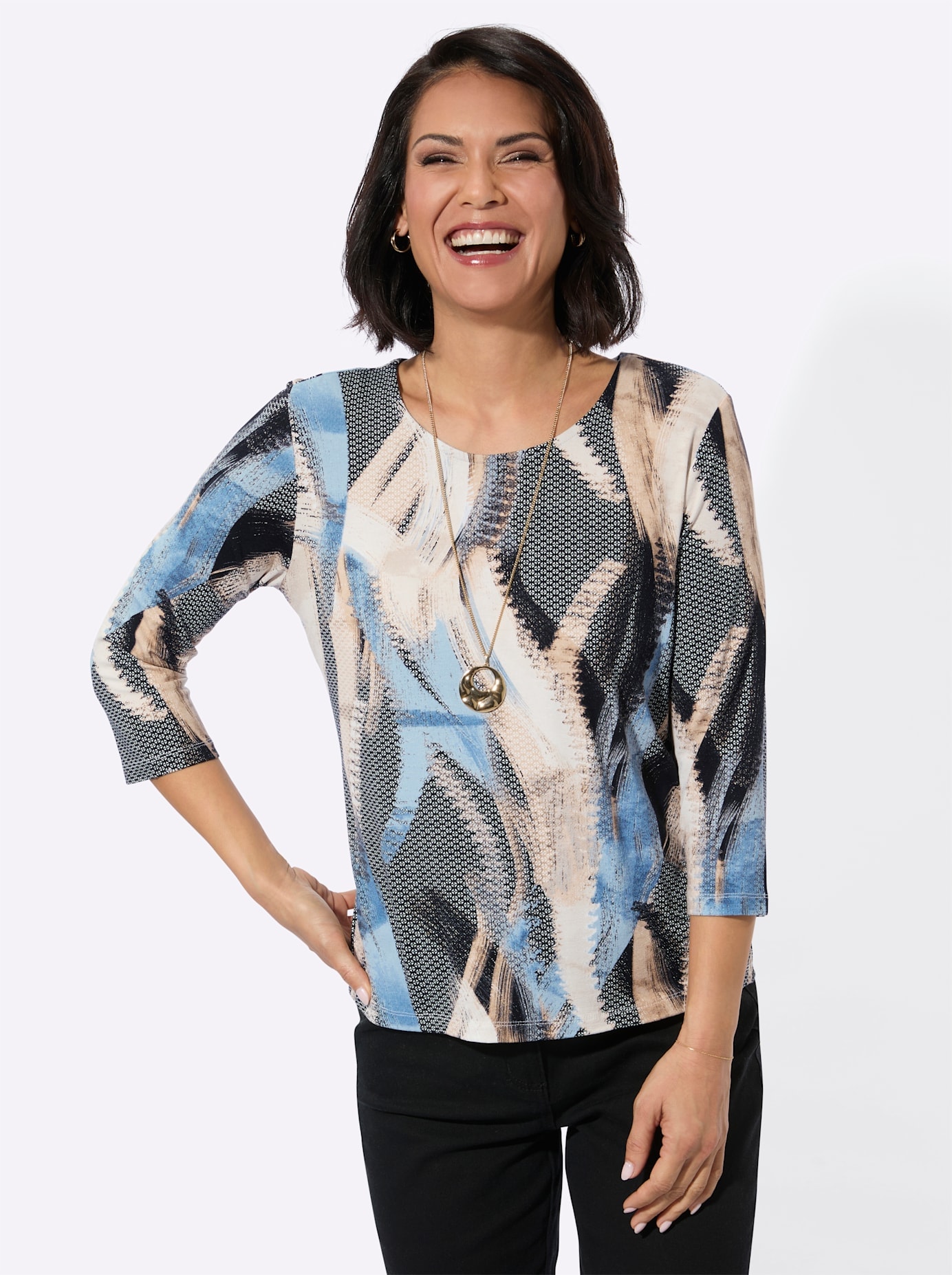 Casual Looks 3/4-Arm-Shirt »Rundhals-Shirt« 1