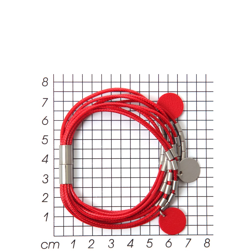 Firetti Armband »rot, rund, bicolor, mehrreihig«