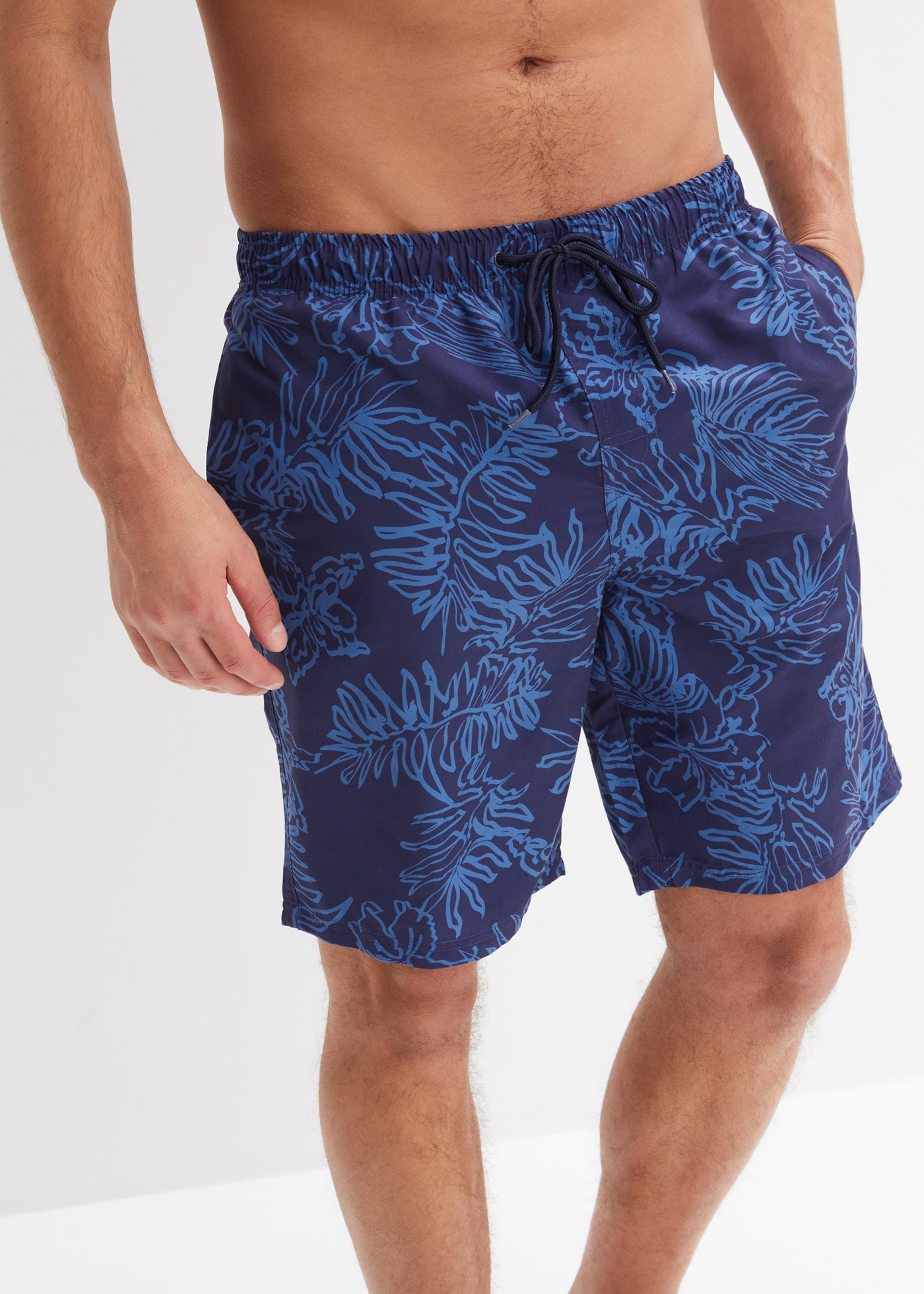 bonprix Badeshorts »Badeshorts Herren« mit Innenslip und Münztasche aus Netzware, bedrucktes Design