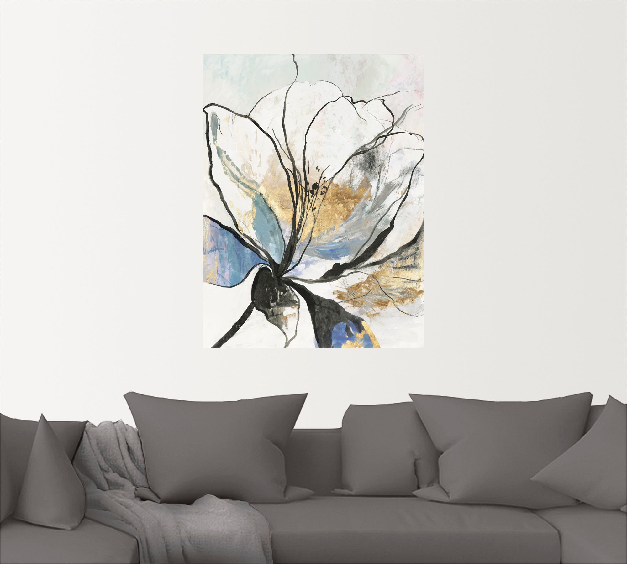 Artland Wandbild »Umrissenes Blumenmuster I«, Blumenbilder, (1 St.), als Alubild, Outdoorbild, Leinwandbild, Poster, Wandaufkleber