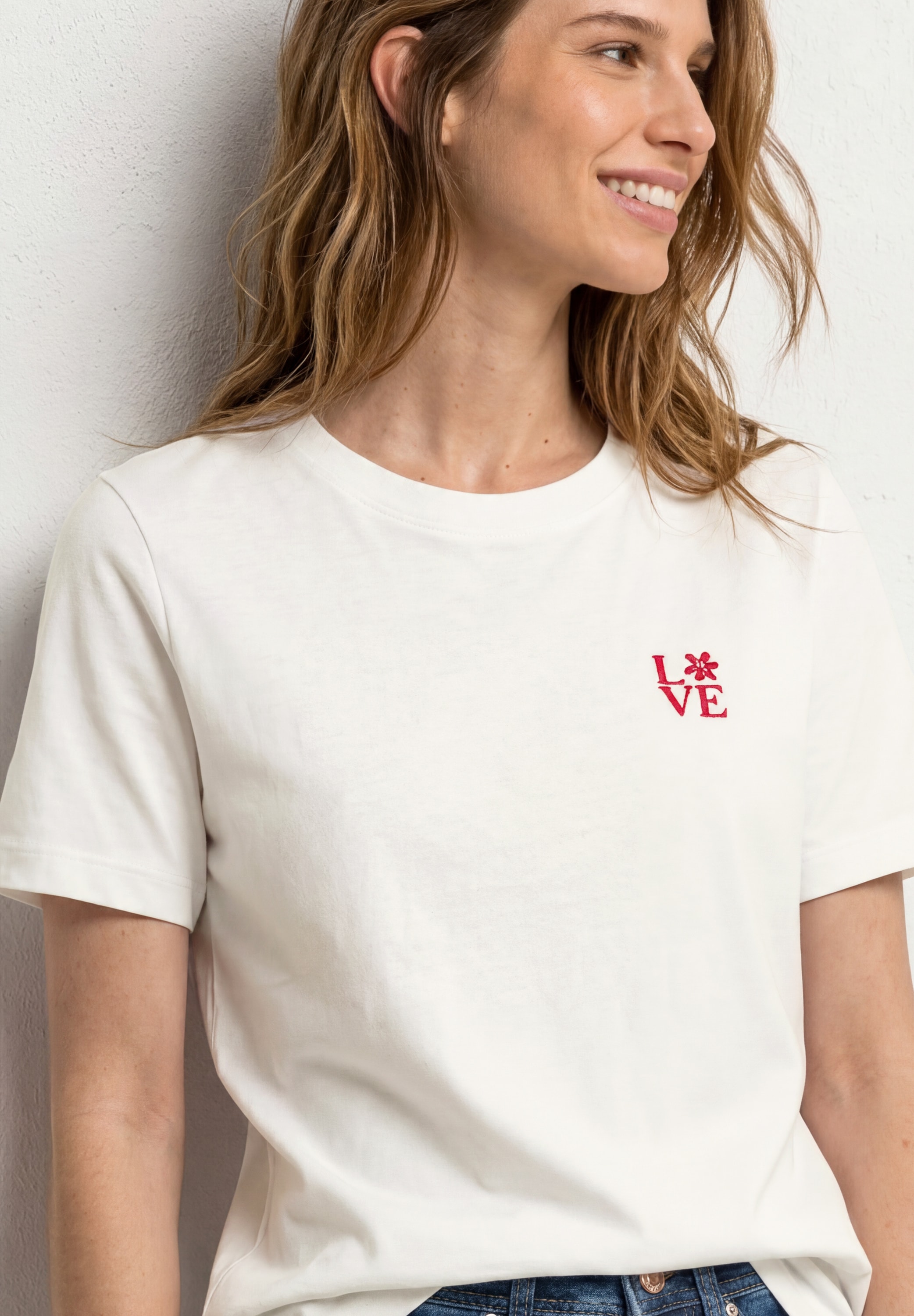 STREET ONE Kurzarmshirt Sommershirt mit Rundhals und Printdetail