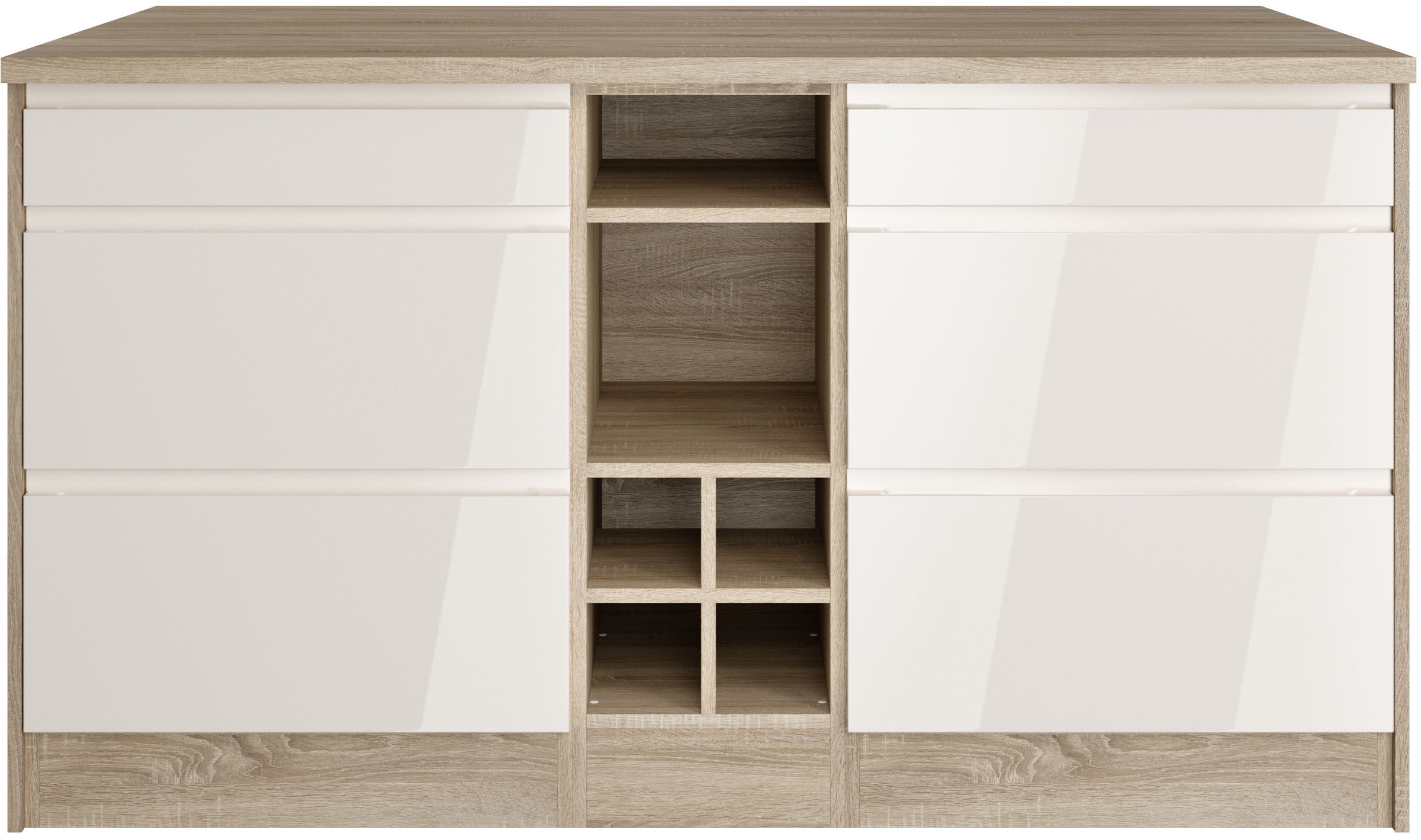 HELD MÖBEL Kücheninsel »Virginia«, Breite 153 cm, MDF-Fronten, Flaschenregal