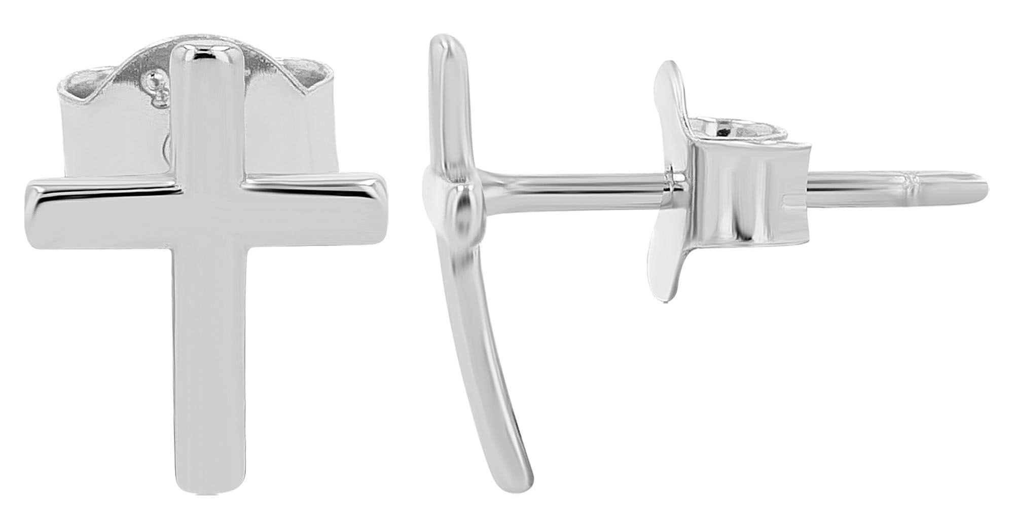 Adelia´s Paar Ohrstecker »Damen Ohrringe ¿ Ohrstecker Kreuz aus 925 Silber«