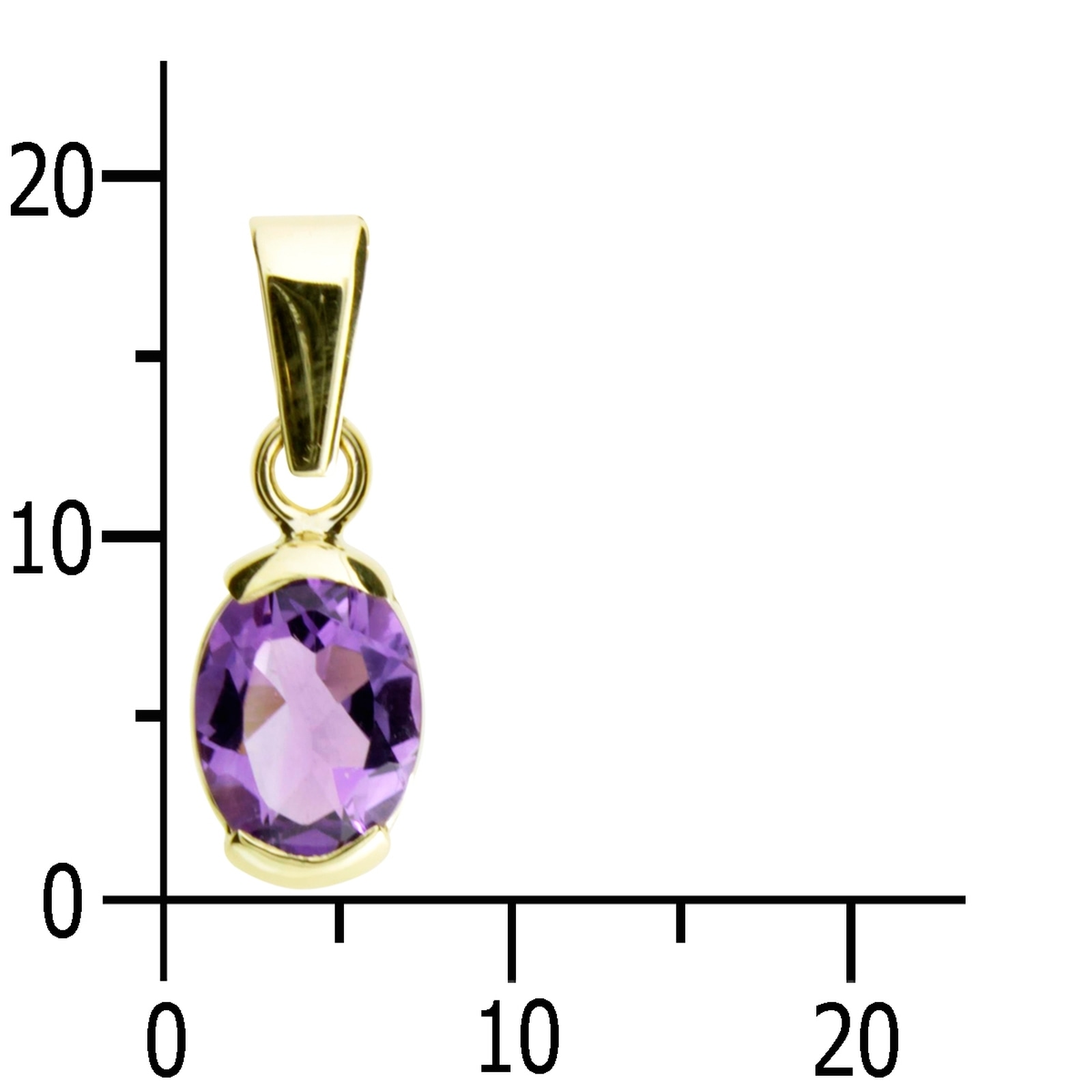 OSTSEE-SCHMUCK Kettenanhänger »- Sophia 8x6 mm - Gold 333/000 - Amethyst«