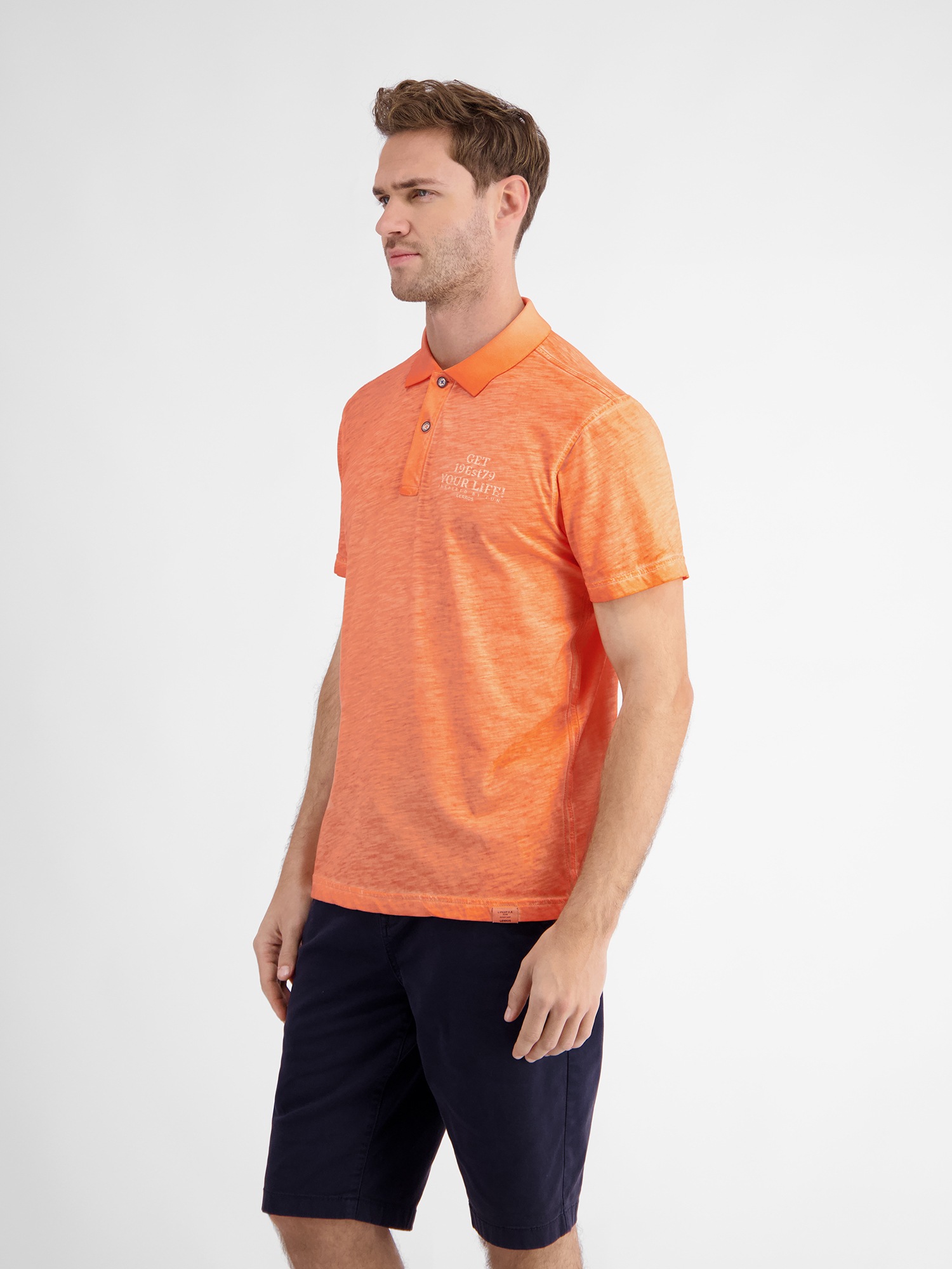 LERROS Poloshirt »LERROS Poloshirt mit lässigem Brustprint«