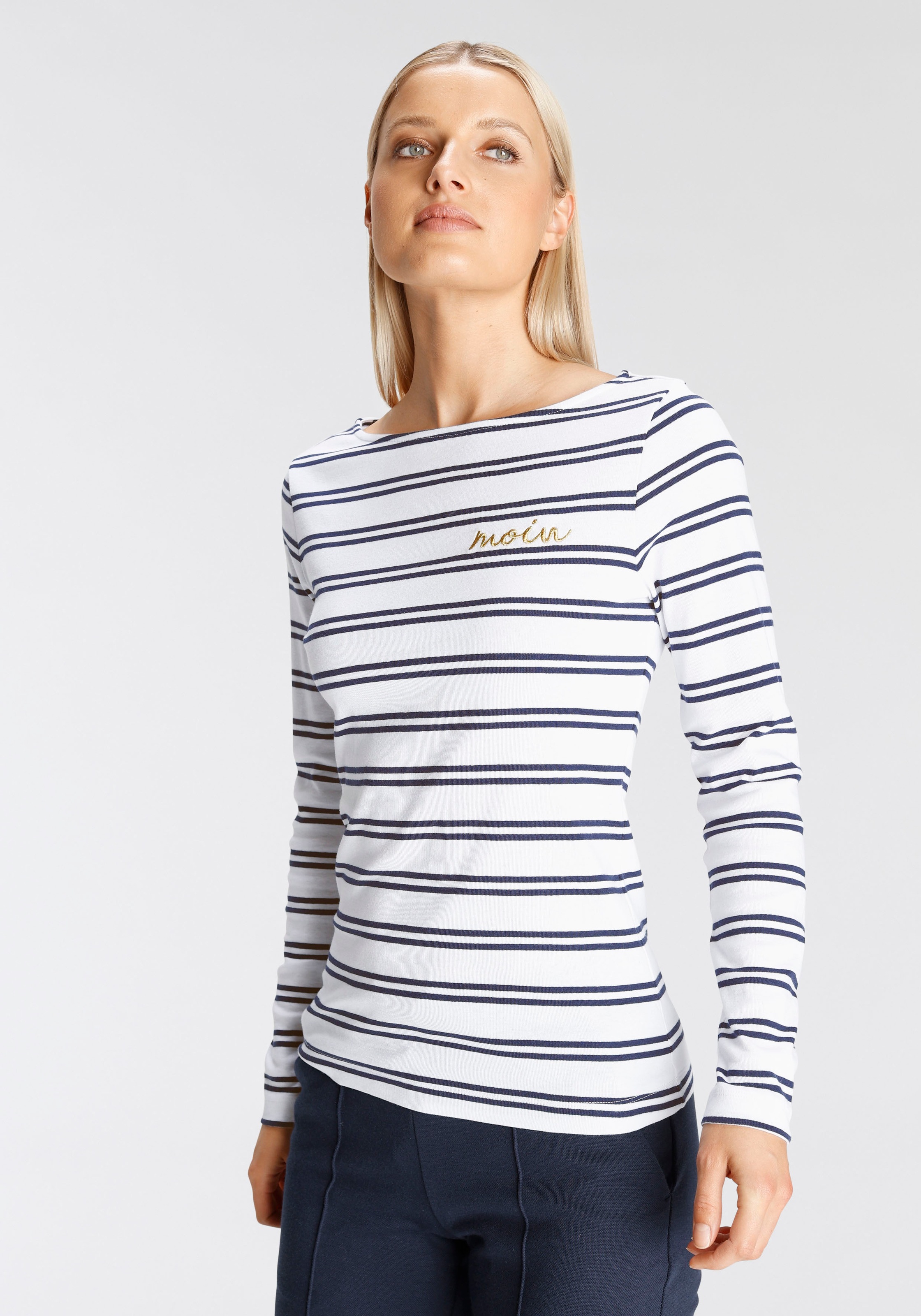 DELMAO Langarmshirt, mit bestickten Grüßen - NEUE MARKE! kaufen
