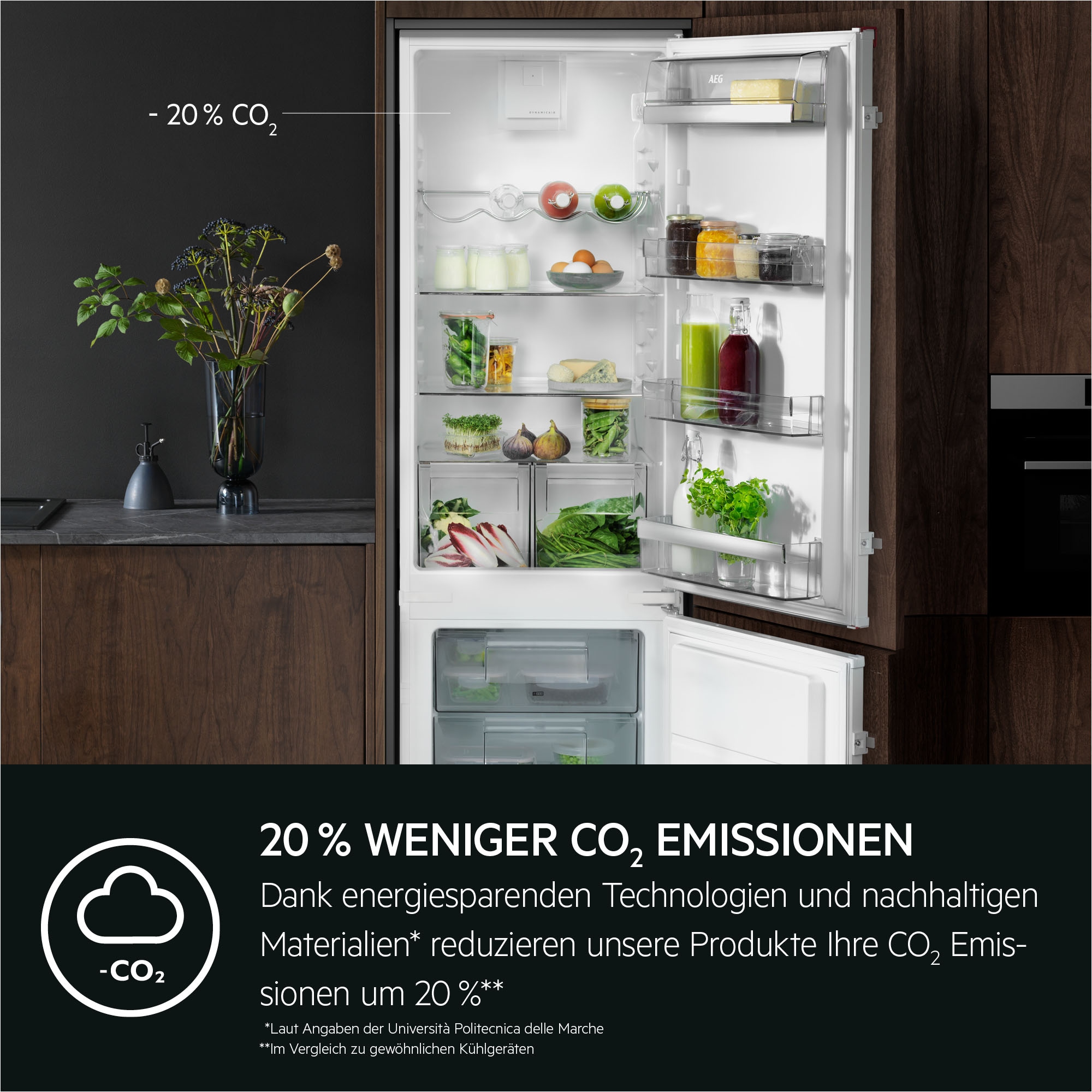 AEG Einbaukühlgefrierkombination Serie 9000 »TC9VS181BC« 176,9 cm hoch 55,7 cm breit MultiChill-Null-Grad-Schublade -3°C bis +5°C wählbar, WiFi, NoFrost