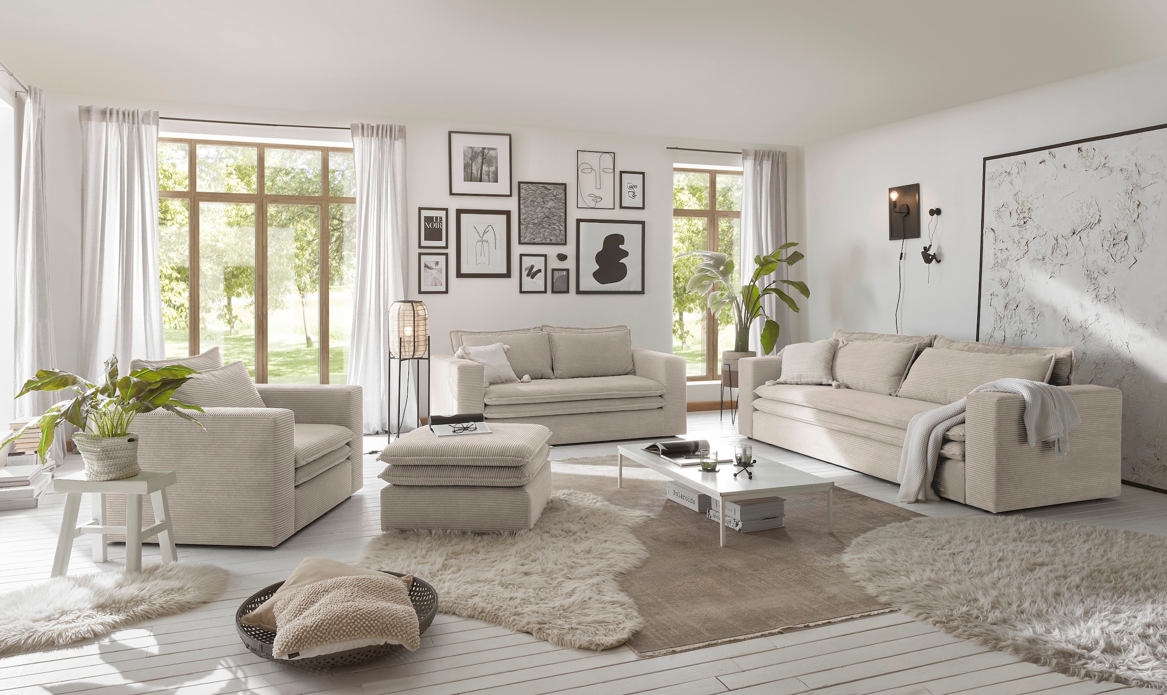 Places of Style Hocker »PIAGGE«, Hochwertiger Cord, passend zum Loveseat PIAGGE