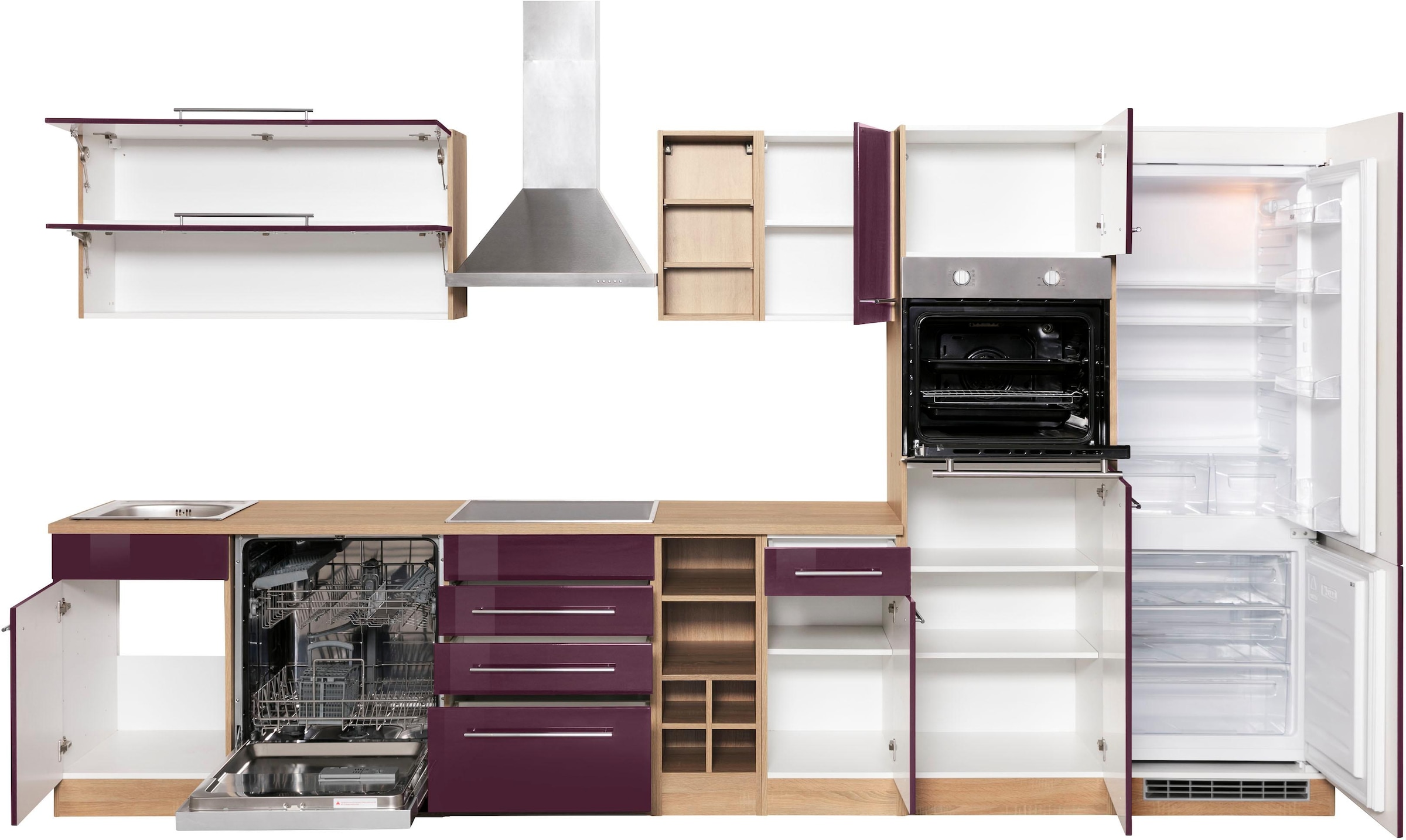 HELD MÖBEL Küchenzeile »Eton«, mit E-Geräten, Breite 360 cm im OTTO Online  Shop