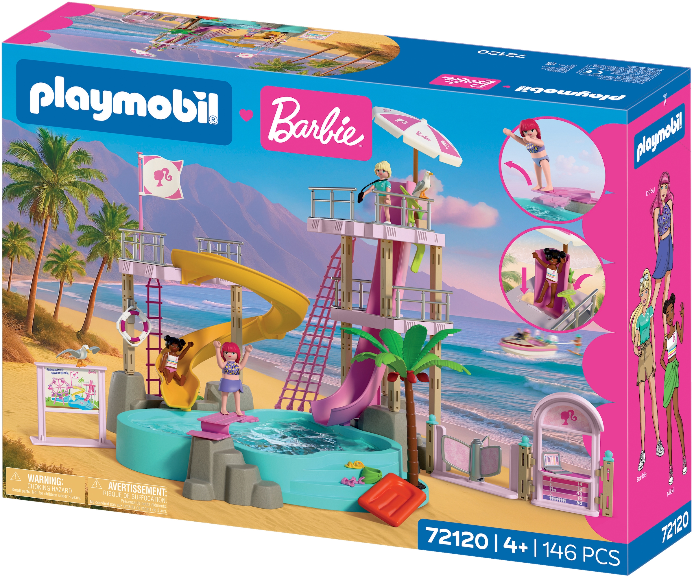 Playmobil® Konstruktions-Spielset »PLAYMOBIL x Barbie™ Wasserpark (72120), Barbie™« Made in Europe