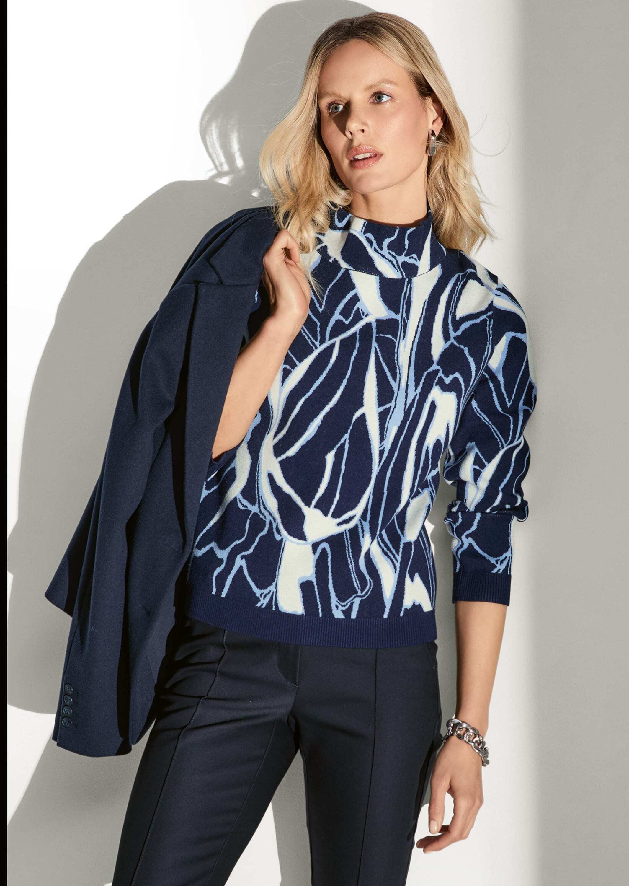 MADELEINE Longpullover »Pullover Jacquard-Pullover«