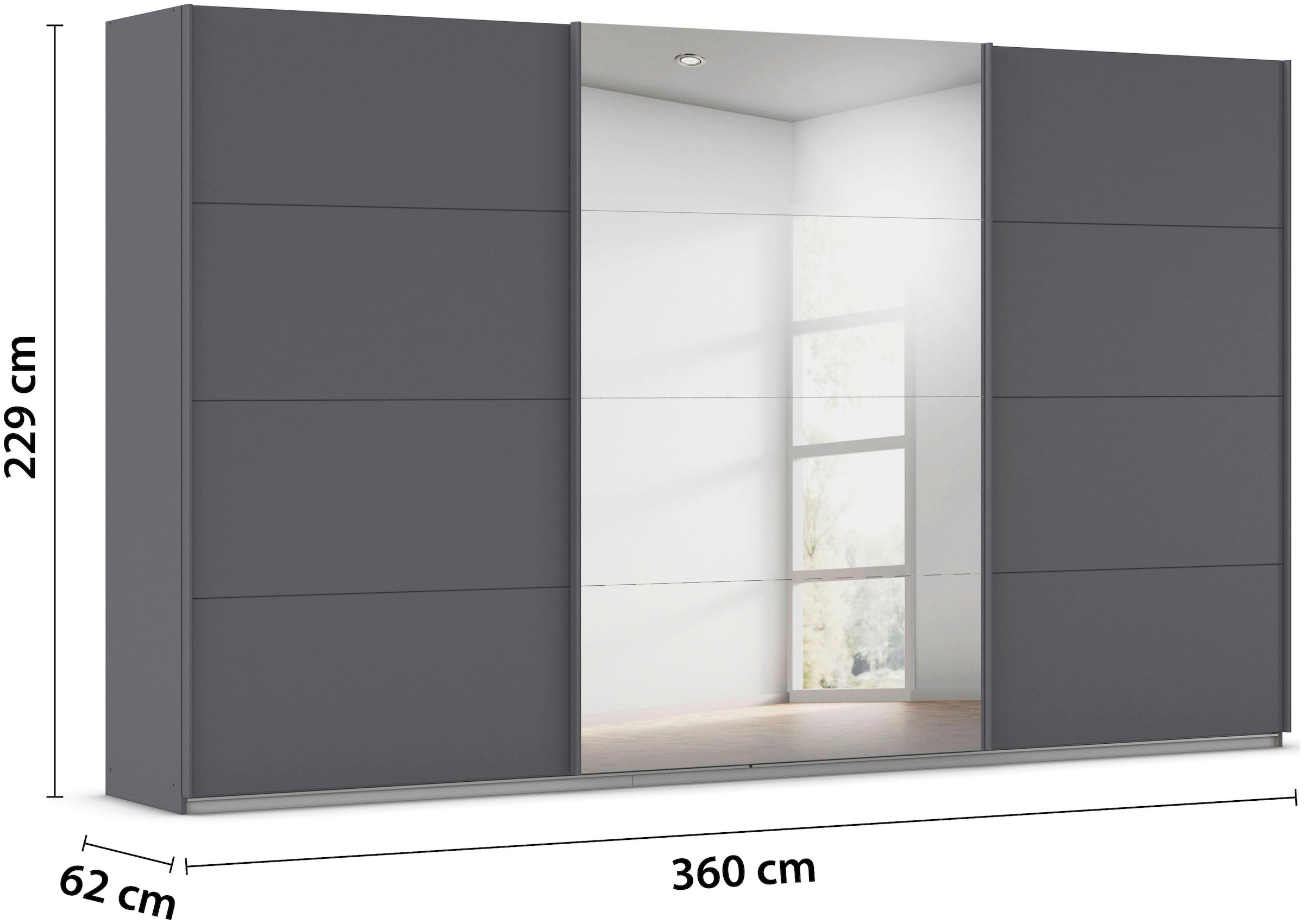 rauch Schwebetürenschrank »Kleiderschrank Schrank OTTO´S CHOICE Garderobe AGORDO«, (in zwei Griff-Farben), Top Innenausstattung, in 4 Breiten und 2 Höhen MADE IN GERMANY