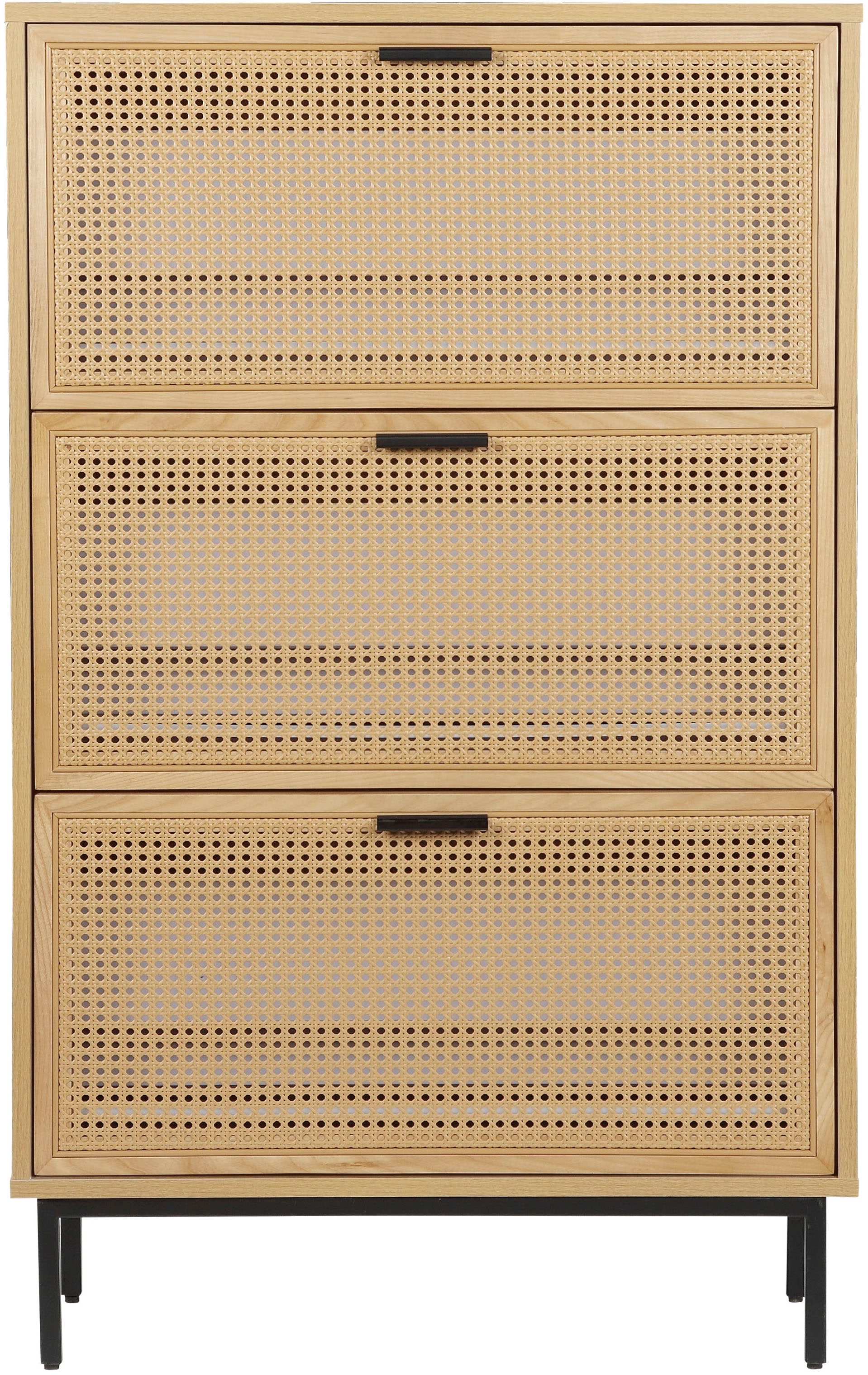 OTTO home Schuhschrank »Aubeline« aus massiver Esche, Metallgestell mit Pulverbeschichtung, Breite 80 cm