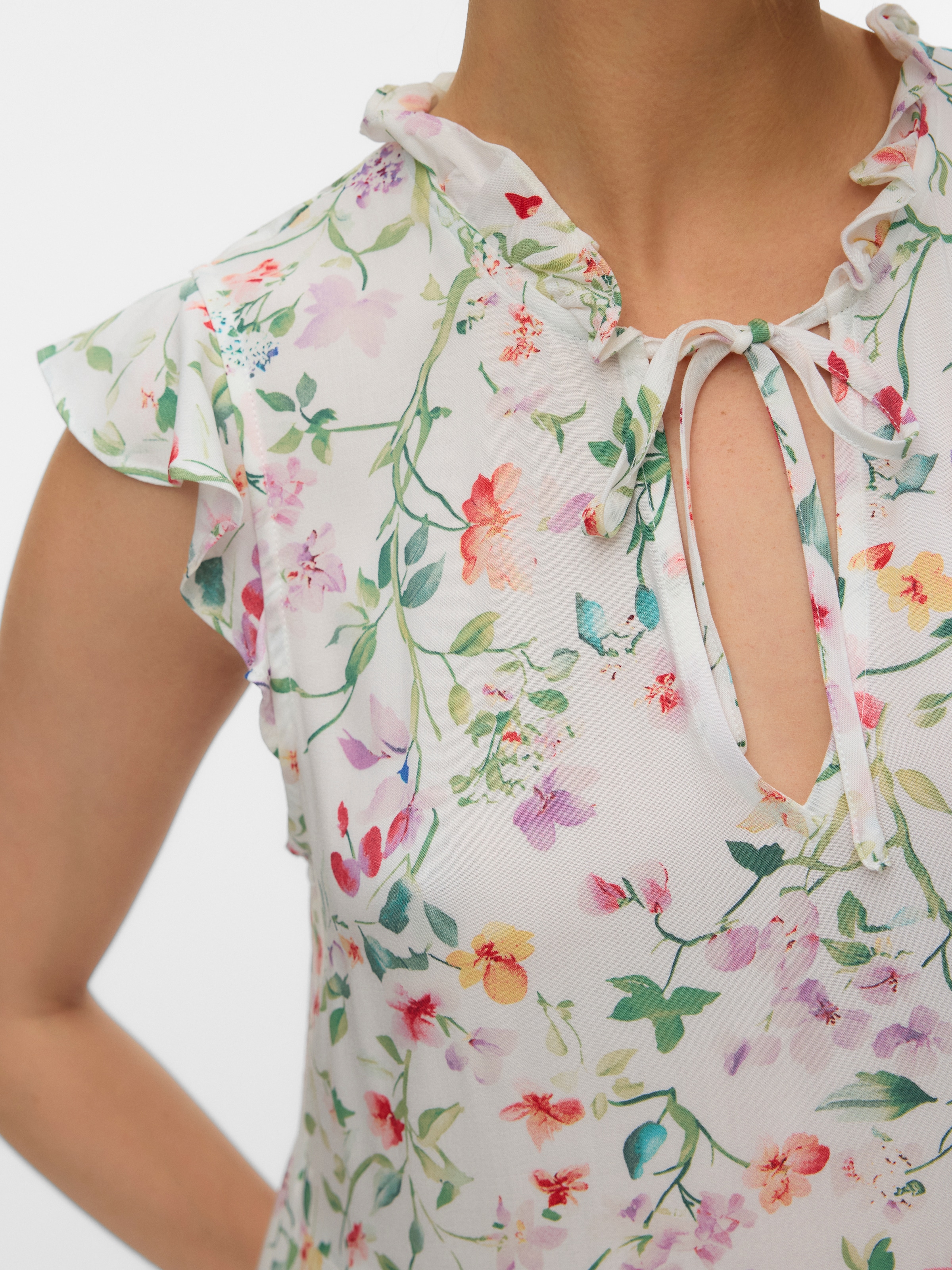 Vero Moda Minikleid »VMALBA SS SHORT TIE DRESS WVN NOOS« Viskose