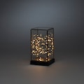 KONSTSMIDE LED Laterne, LED-Modul, 1 St., LED Glaslaterne rechteckig mit schwarzem Holzfundament