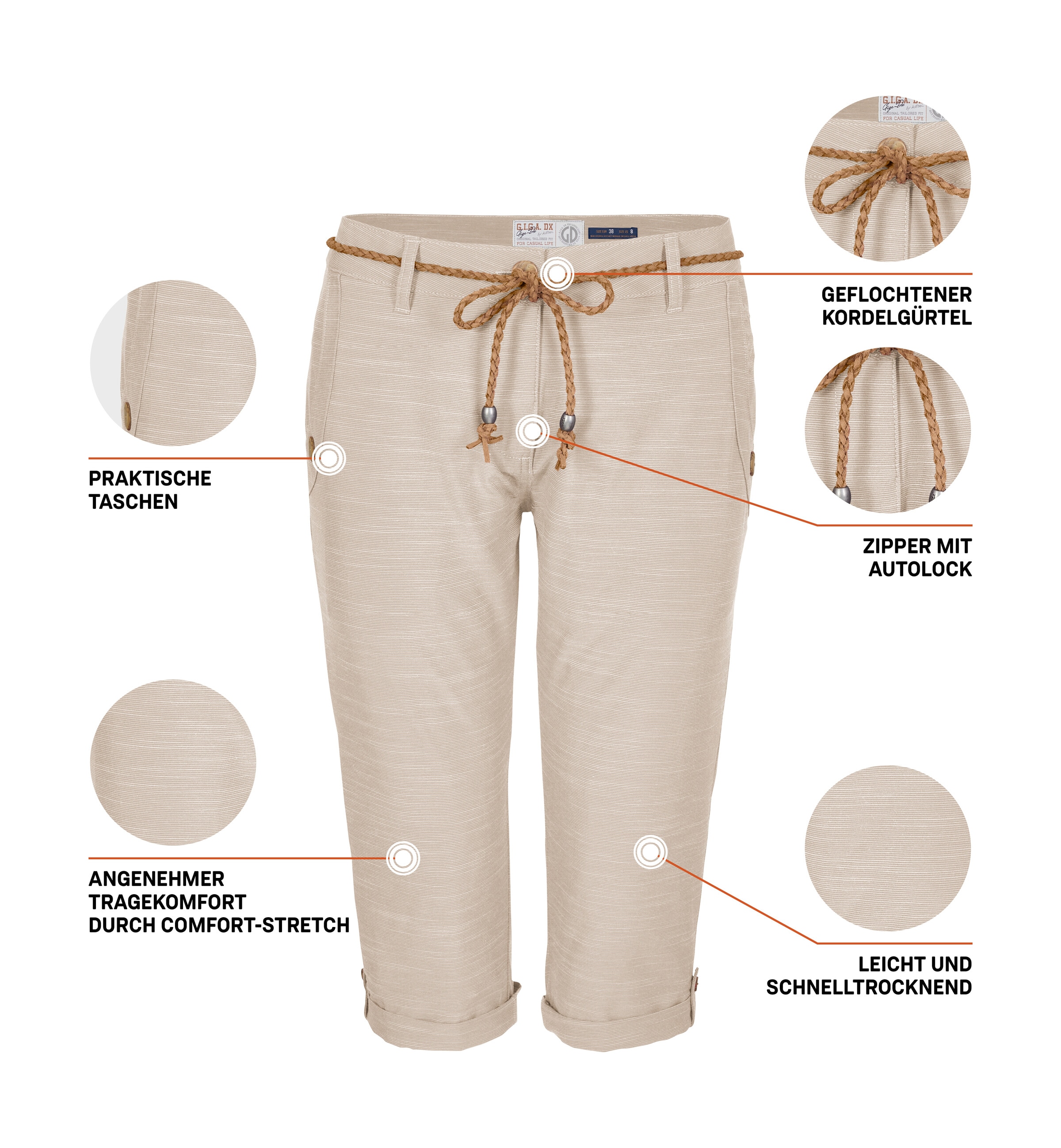 G.I.G.A. DX by killtec 3/4-Hose »GS 93 WMN PNTS«  Caprihose Damen: Stretch, schnelltrocknend, Taschen, Autolock-Zipper