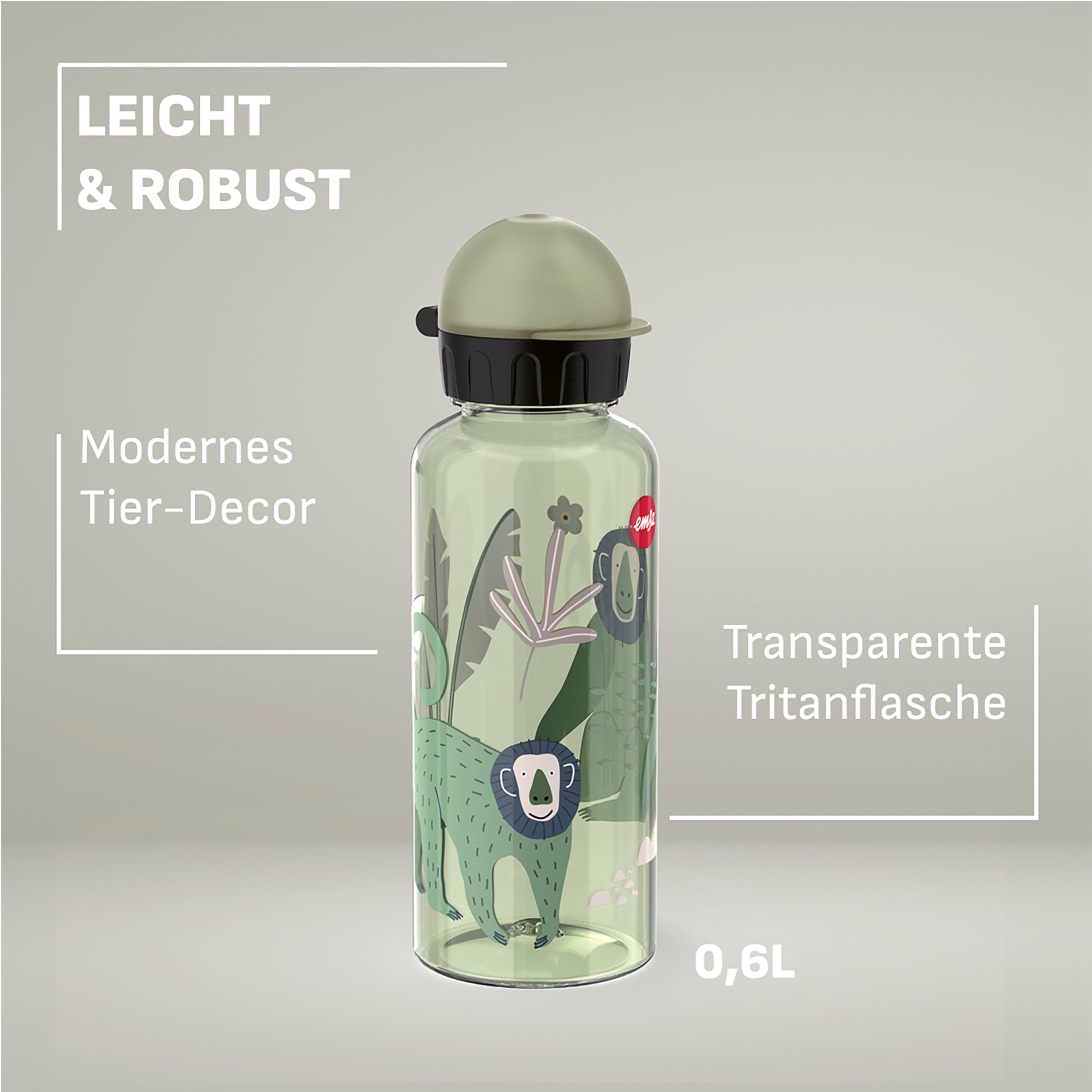 Emsa Trinkflasche »Kids« 100 % dicht, leicht, 0,6 L, Dreh-Trinkverschluss, transparent