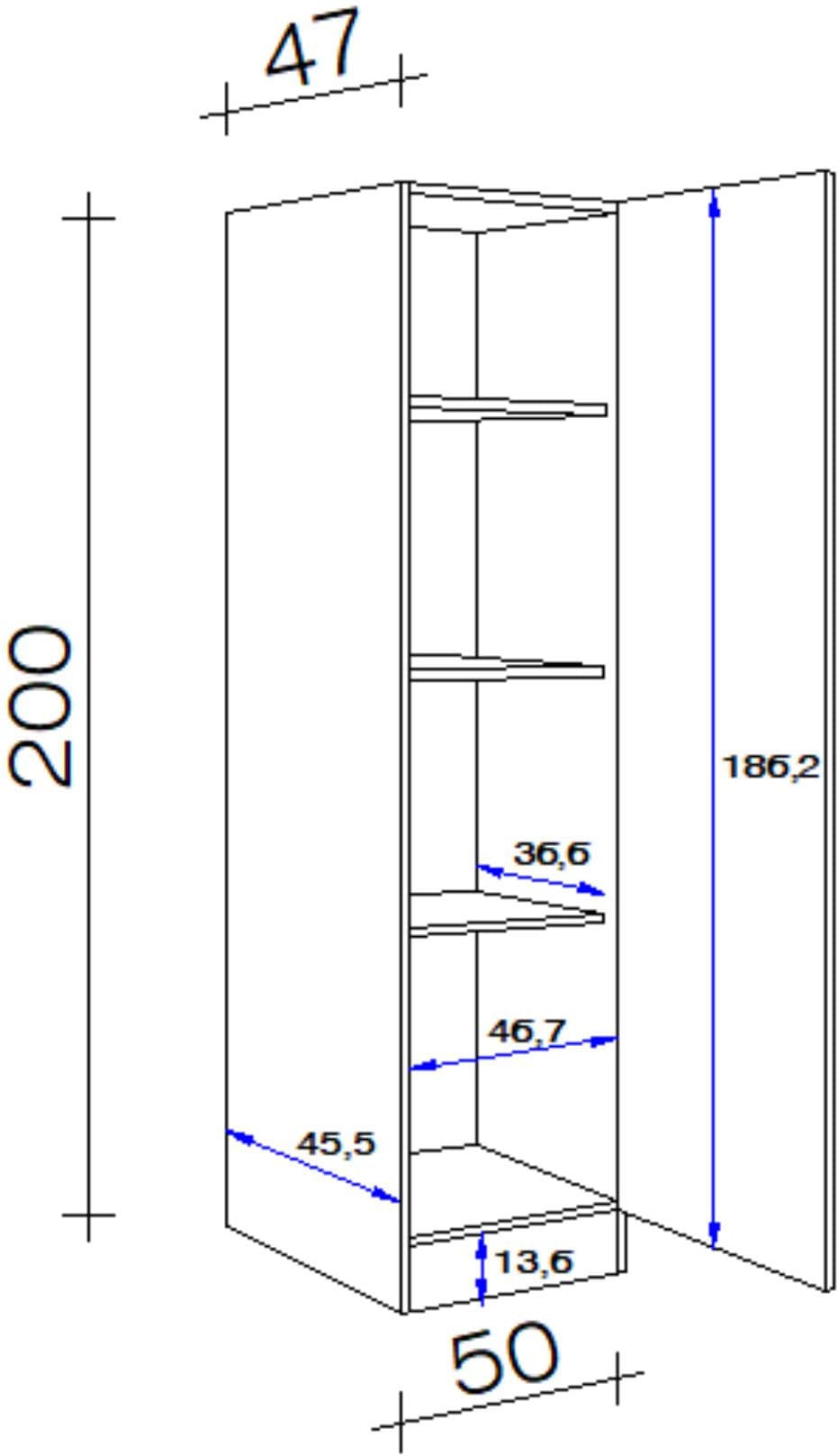 Flex-Well Vorratsschrank »Sellin« 1 Stk. tlg. (B x H x T) 50 x 200 x 47 cm, mit viel Stauraum
