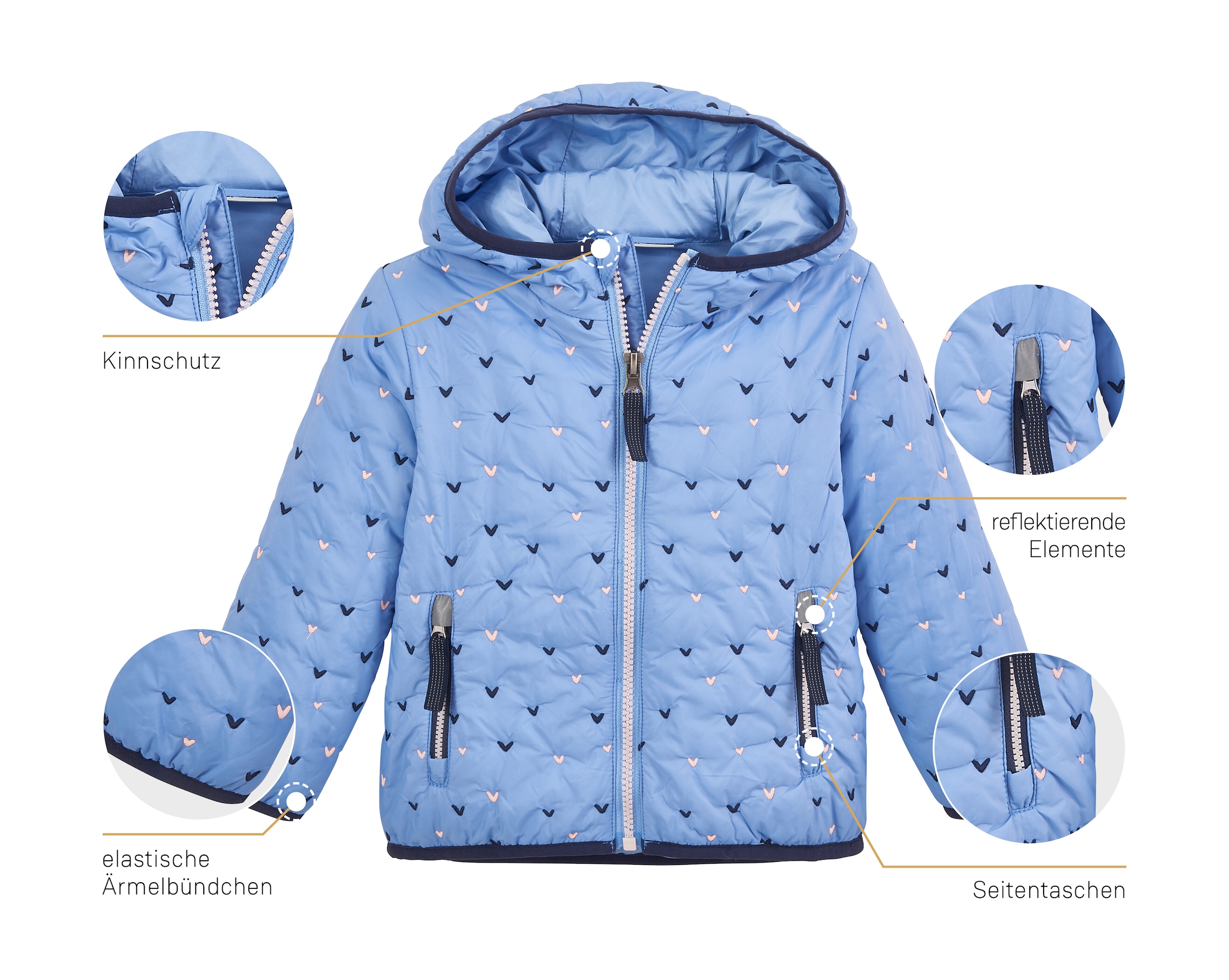 first instinct by killtec Outdoorjacke »FIOS 67 MNS JCKT« Leicht wattierte Jacke mit Stickherzen, reflektierend, PFAS-frei