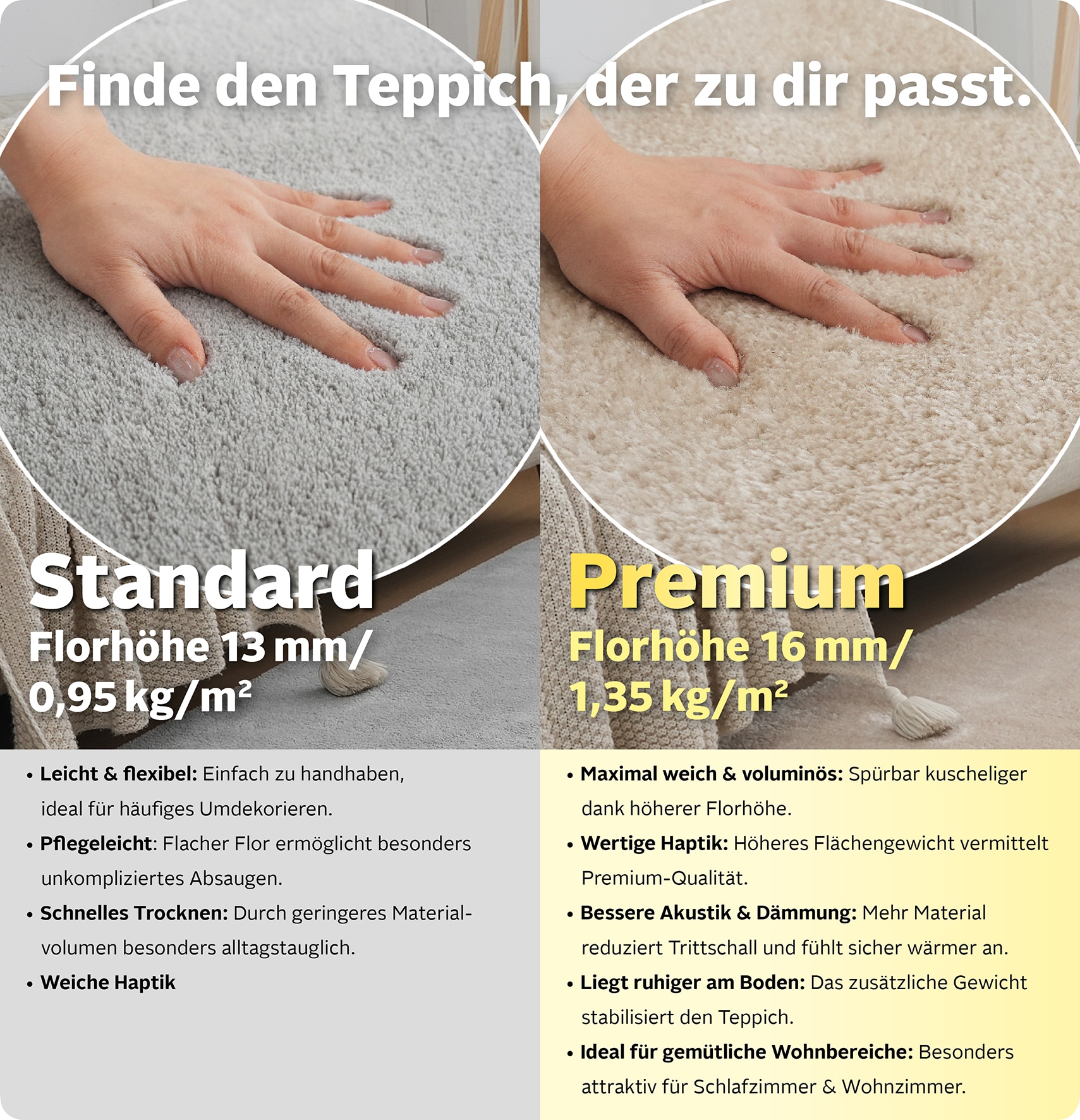 OTTO home Teppich »Cali, in Standard- und Premium-Qualität, 13 mm oder 16 mm Höhe« rechteckig Uni-Farben, kuschelig, & weich, waschbar, Wohnzimmer, Schlafzimmer