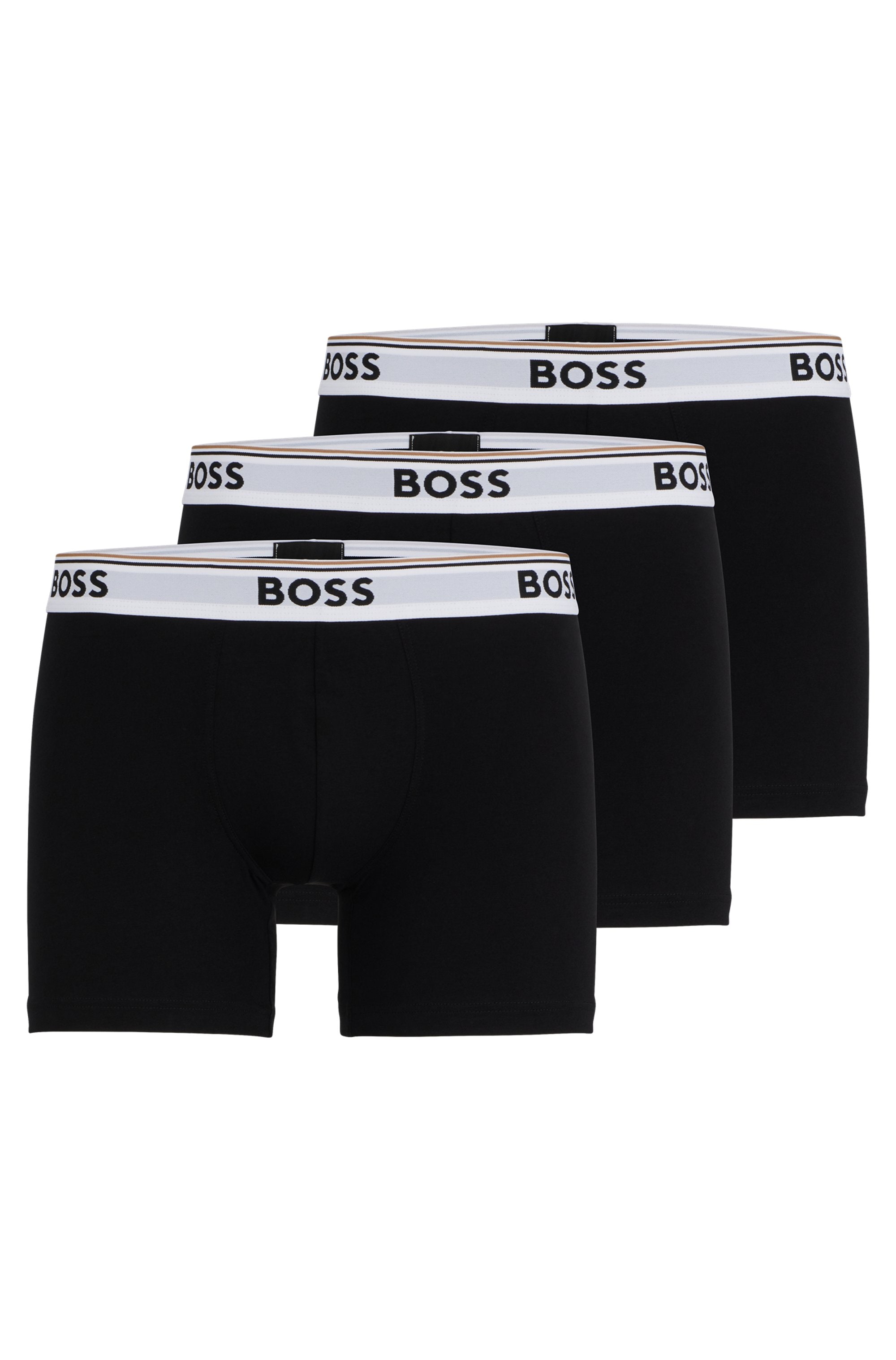 BOSS Langer Boxer »Brief 3 PACK«, mit farblich passendem Webbund