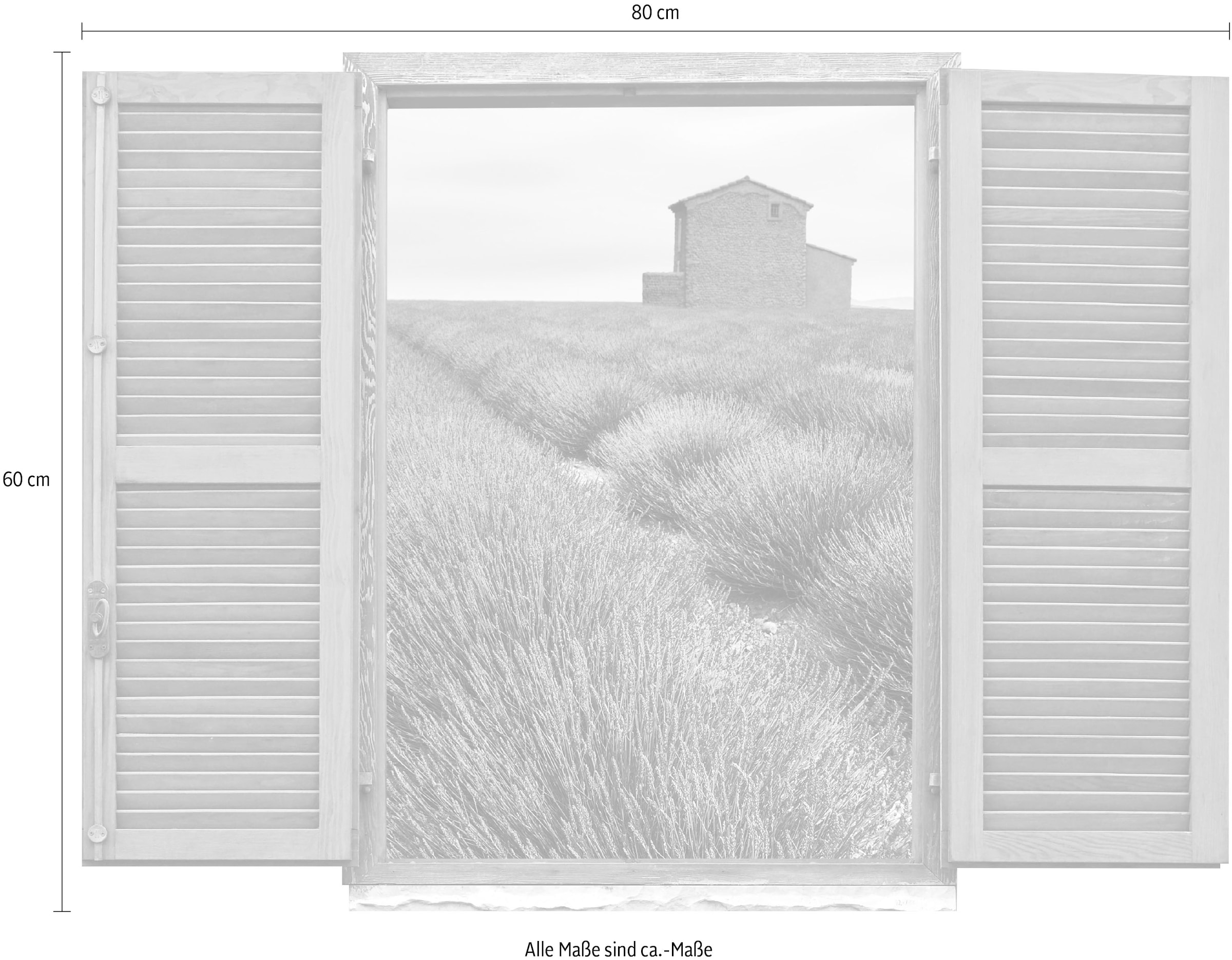 queence Wandtattoo »Lavendelfeld« Wandsticker, Wandbild, selbstklebend, 3D, Fenster