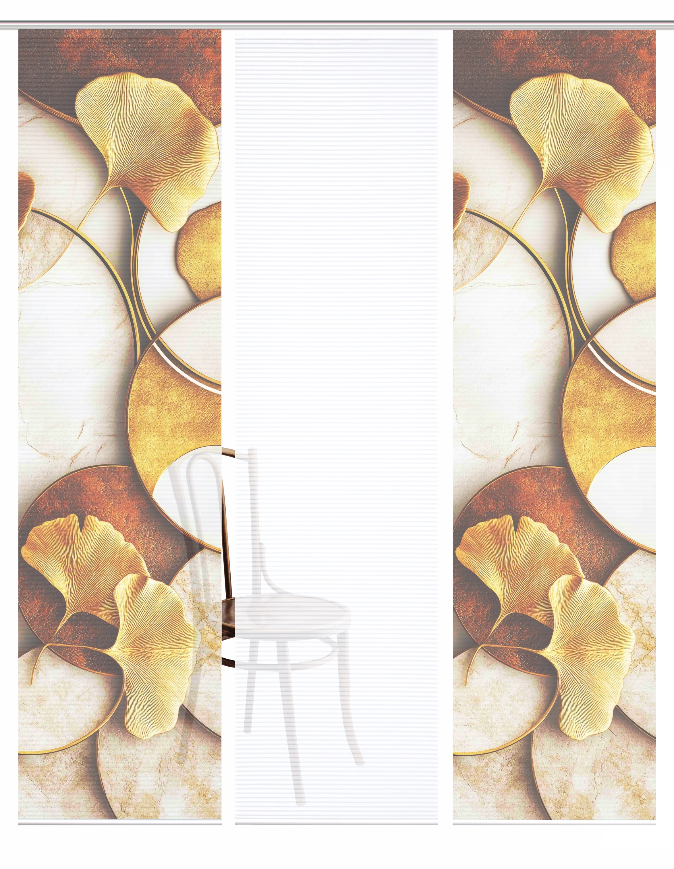 HOME in green Schiebegardine »STORM« Paneelwagen 3 Stk. tlg. Bambusoptik, SET, recycelt, Digitaldruck