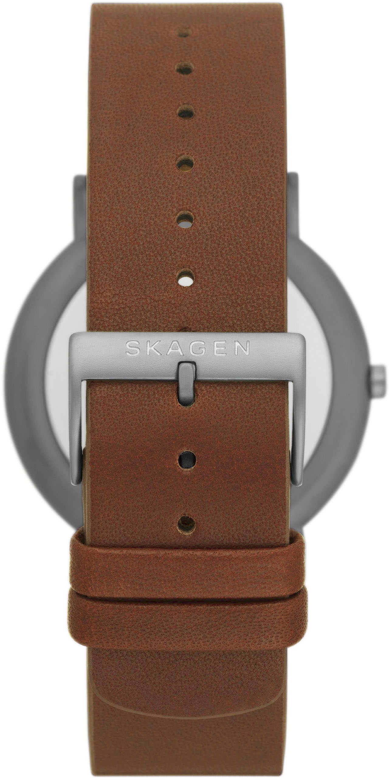 Skagen Quarzuhr »SIGNATUR«, Armbanduhr, Herrenuhr, Damenuhr, analog, Lederarmband