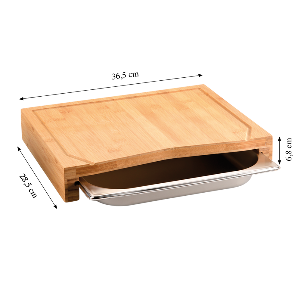 KESPER® Schneidebrett »Brett mit Auffangschale und Saftrille, 36,5 x 28,5 cm« besonders langlebig und messerschonend