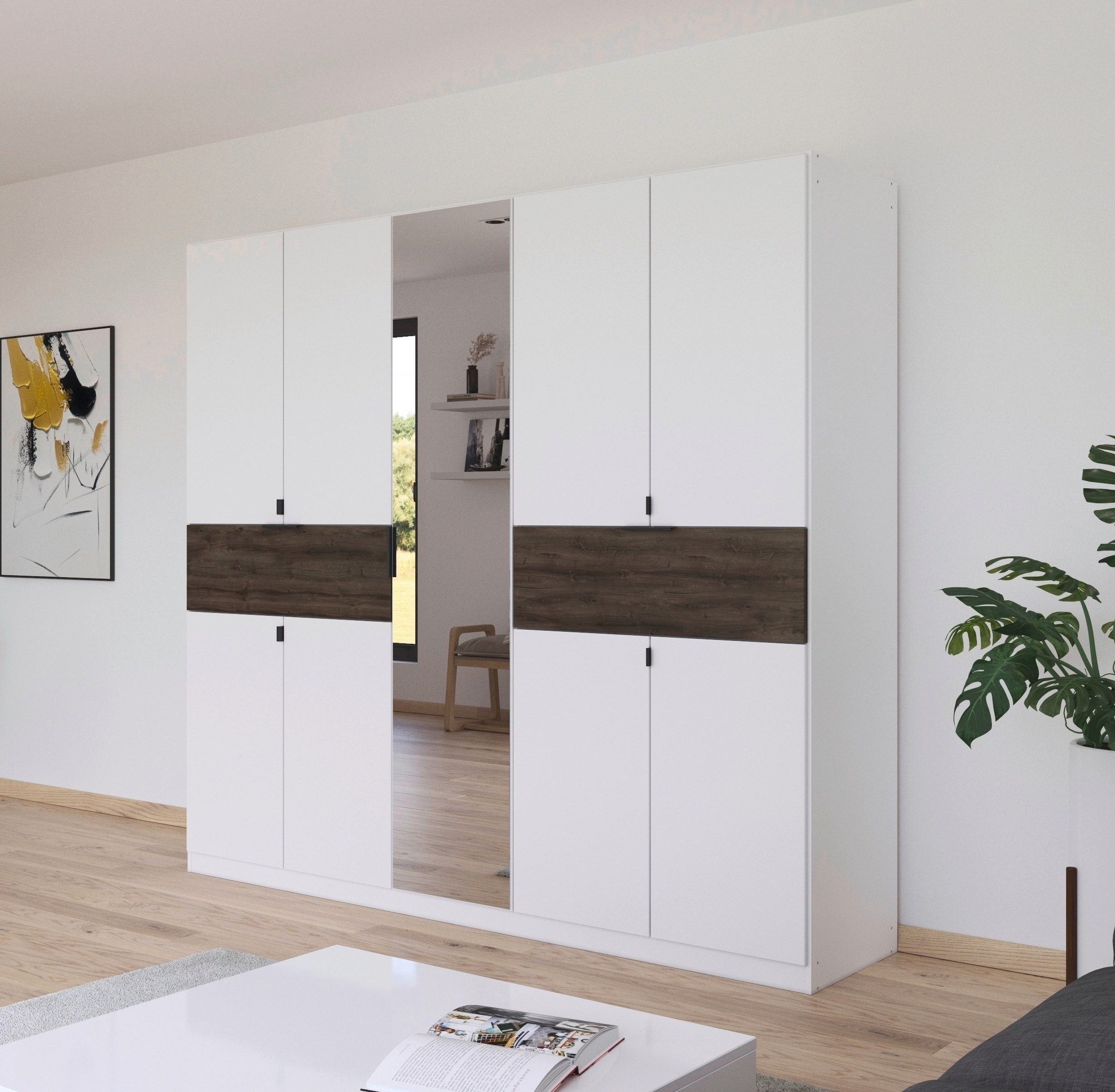 rauch Drehtürenschrank »Kleiderschrank Schrank Garderobe Wäscheschrank TICAO«, (Schubladen in der Höhe variabel positionierbar), mit 2 geräumigen Schubladen, viel Stauraum MADE IN GERMANY