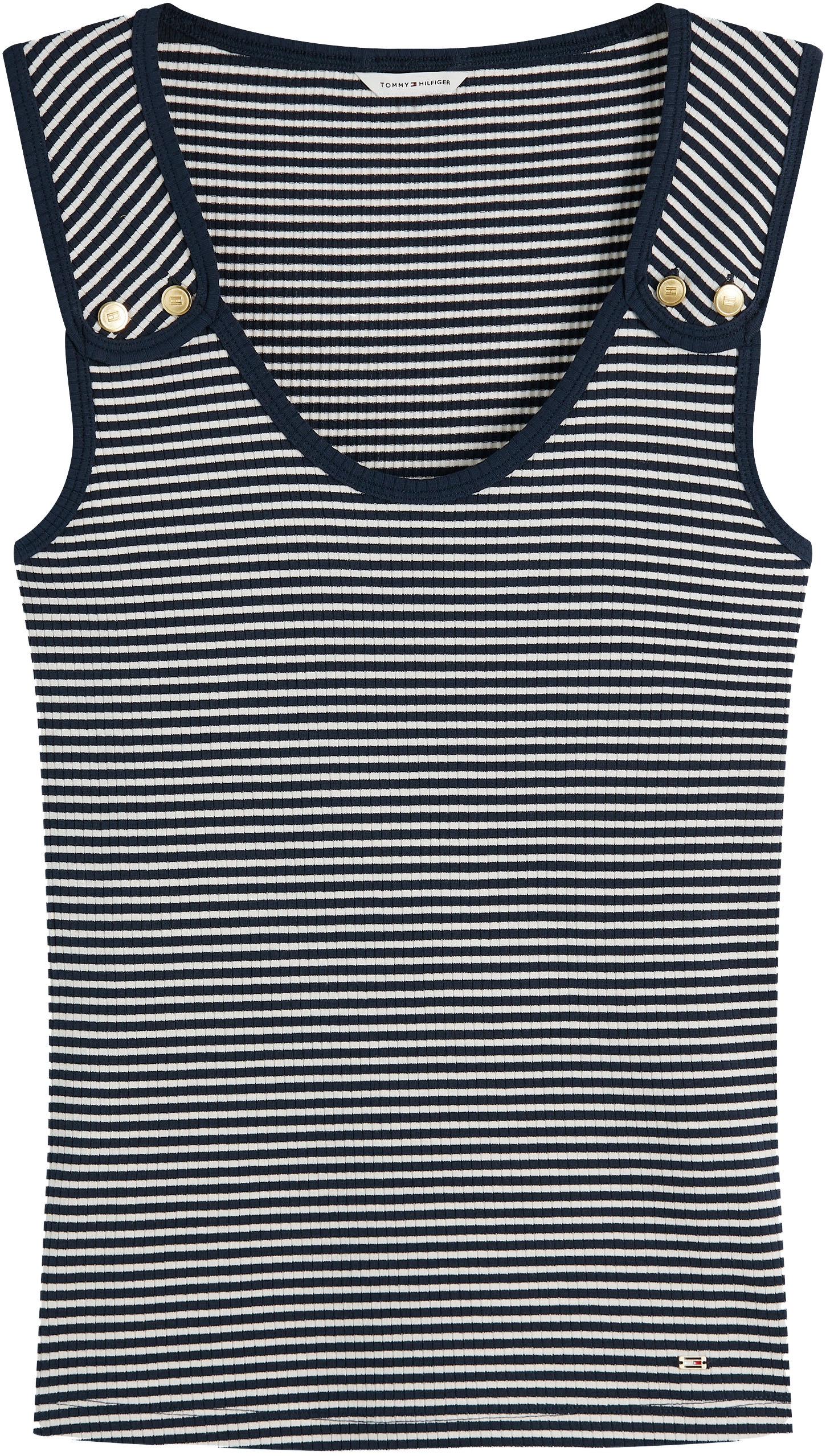 Tommy Hilfiger Tanktop »GOLD BUTTON U-NK TANK« Viskosemischung, goldfarbene Knöpfe