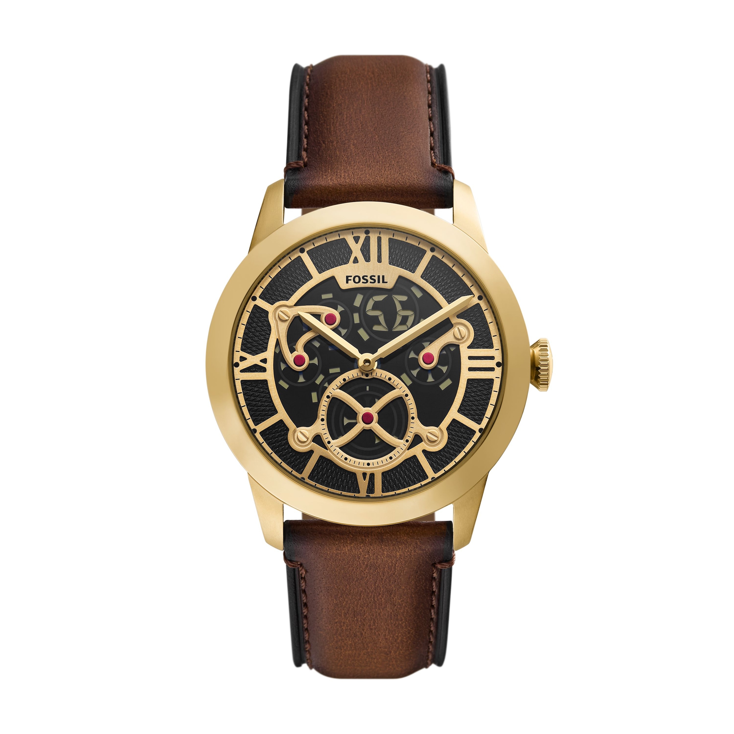 Fossil Quarzuhr »Townsman« Armbanduhr, Lederarmband, digital, analog