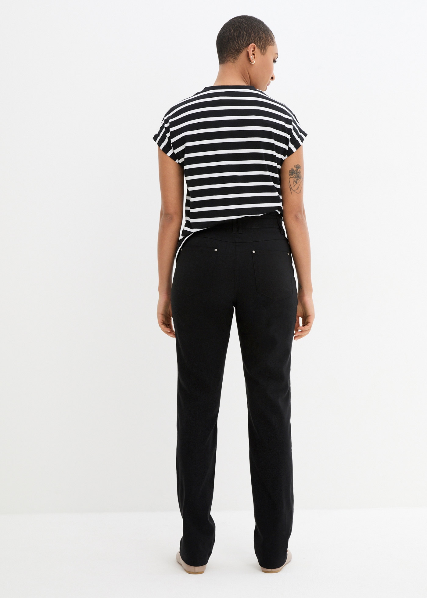 bonprix Stretch-Hose »Bengalin-Stretch-Hose mit Bequembund, Straight«  aus Polyester, Viskose und Elasthan, mit Bequembund, Regular Fit